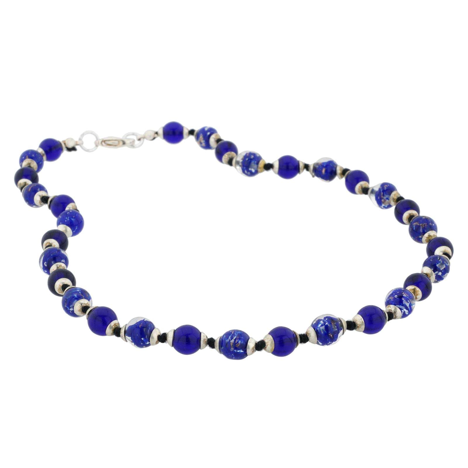 Handmade Venetian Murano Glass Necklace with Antique Beads - Midnight Blue Italian Jewelry for Women | Perfect for Weddings, Parties & Special Occasions