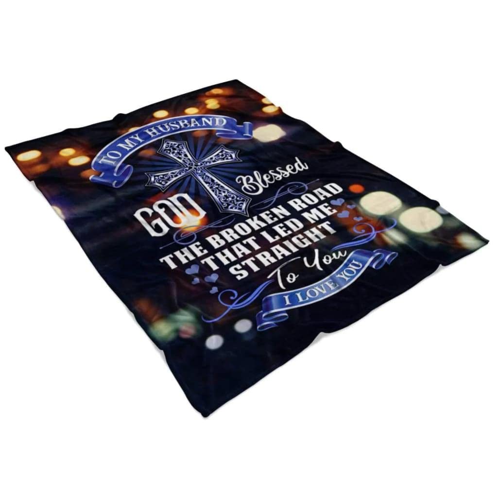 God Blessed The Broken Road Christian Prayer Blanket - Soft Fleece Bible Verse Throw with Lion Design for Worship, Church & Home Comfort