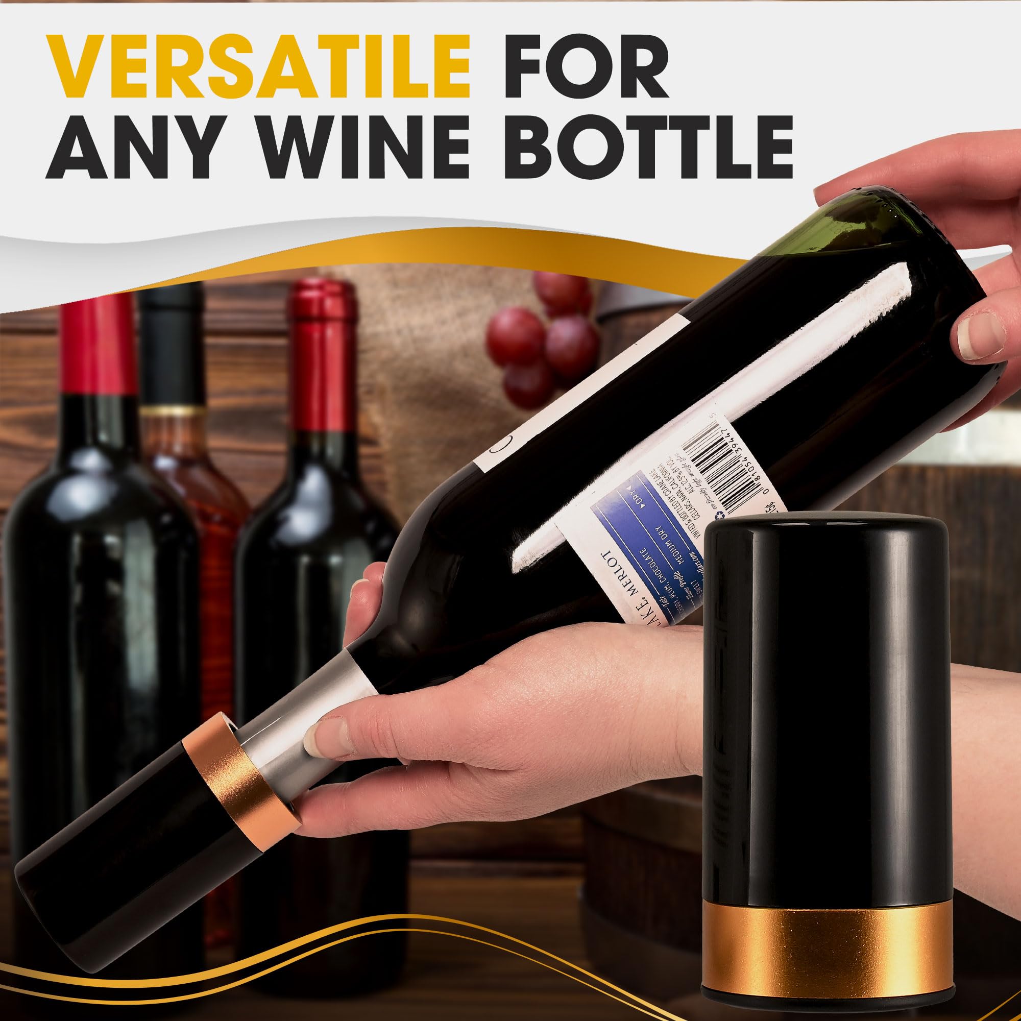 Electric Wine Vacuum Pump & Stopper Set - Automatic Wine Saver with LED Display for Red/White Wine Preservation | Perfect for Home Bars, Dinner Parties & Wine Storage