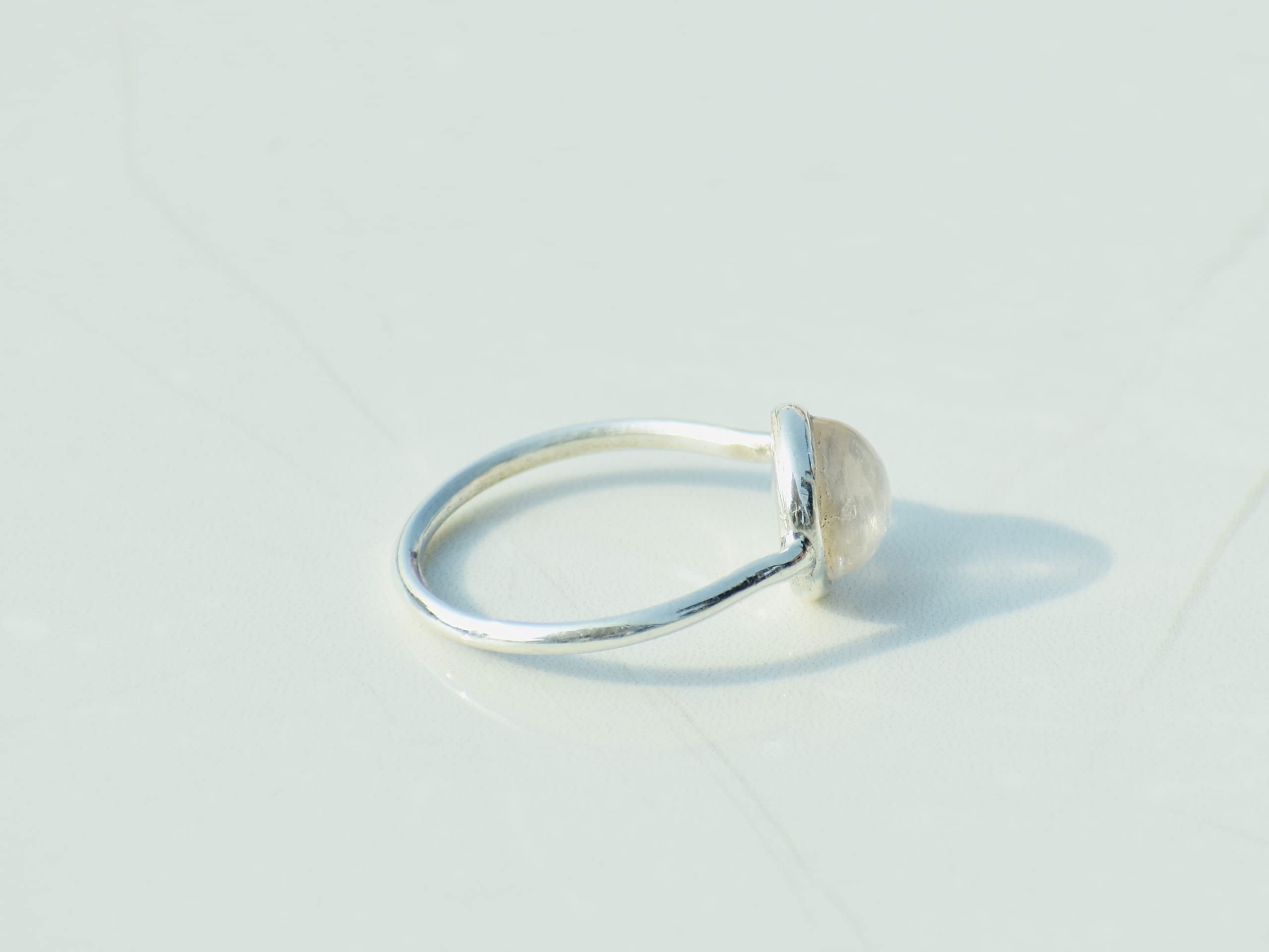 Rose Quartz Ring - 925 Sterling Silver Stackable Minimalist Gemstone Ring for Women, January Birthstone Jewelry - Perfect for Everyday Wear, Gifts & Layering