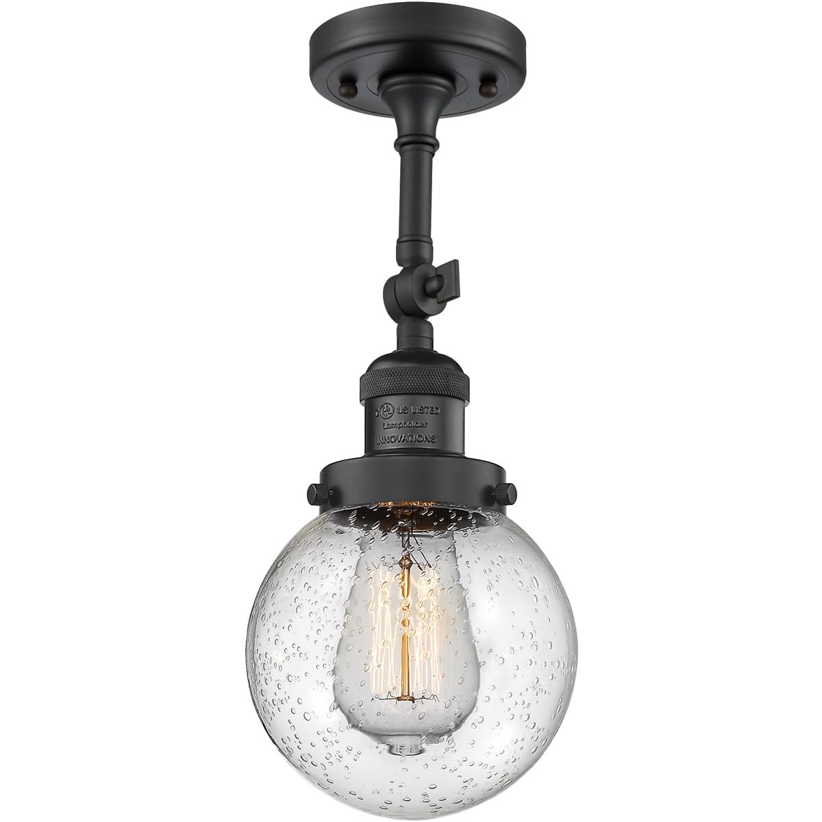 Innovations INNO203-BK-G204-6-LED Modern Black Wall Sconce Light with 6 LEDs - Perfect for Bedroom, Living Room, and Hallway Lighting