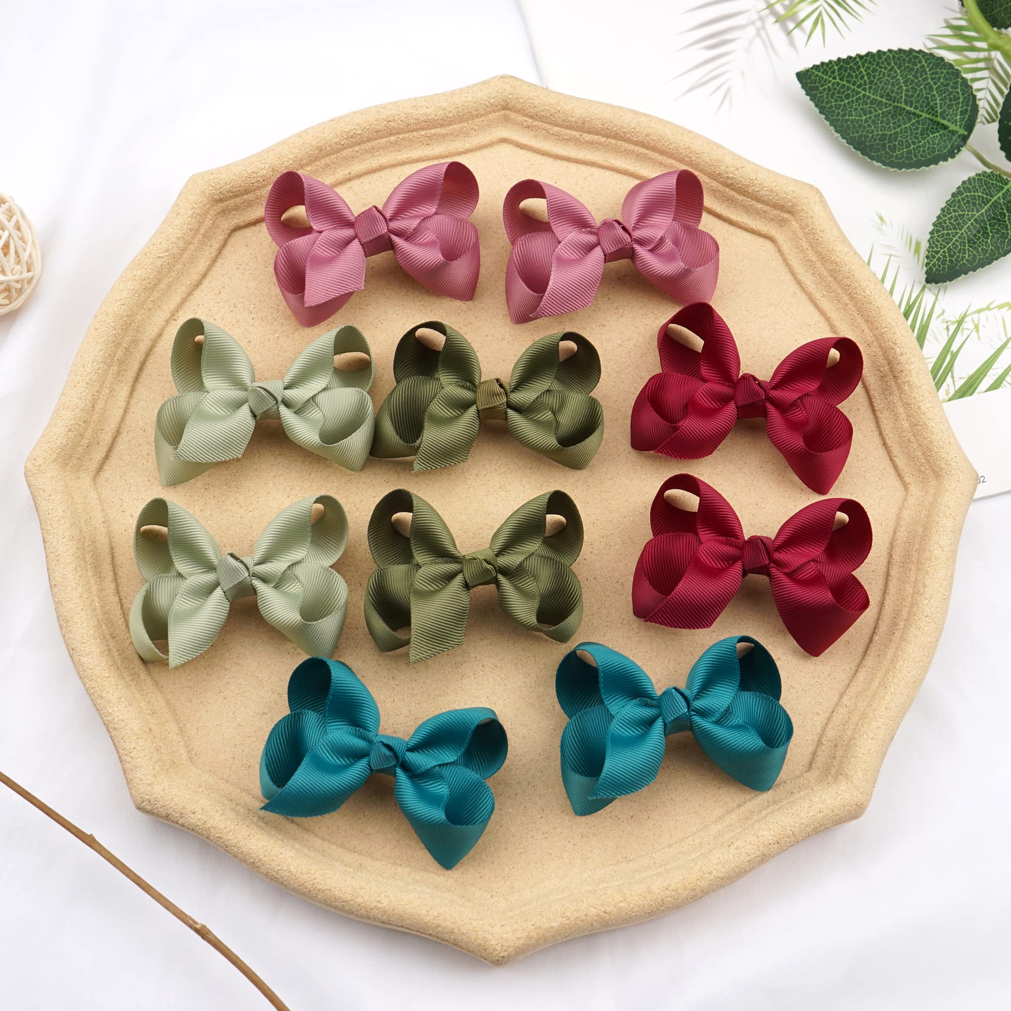 JOYOYO 40 Pcs Hair Bows for Toddlers Girls - Hair Clips & Ribbon Bows for Kids (3 Inch) - Perfect for Parties & School