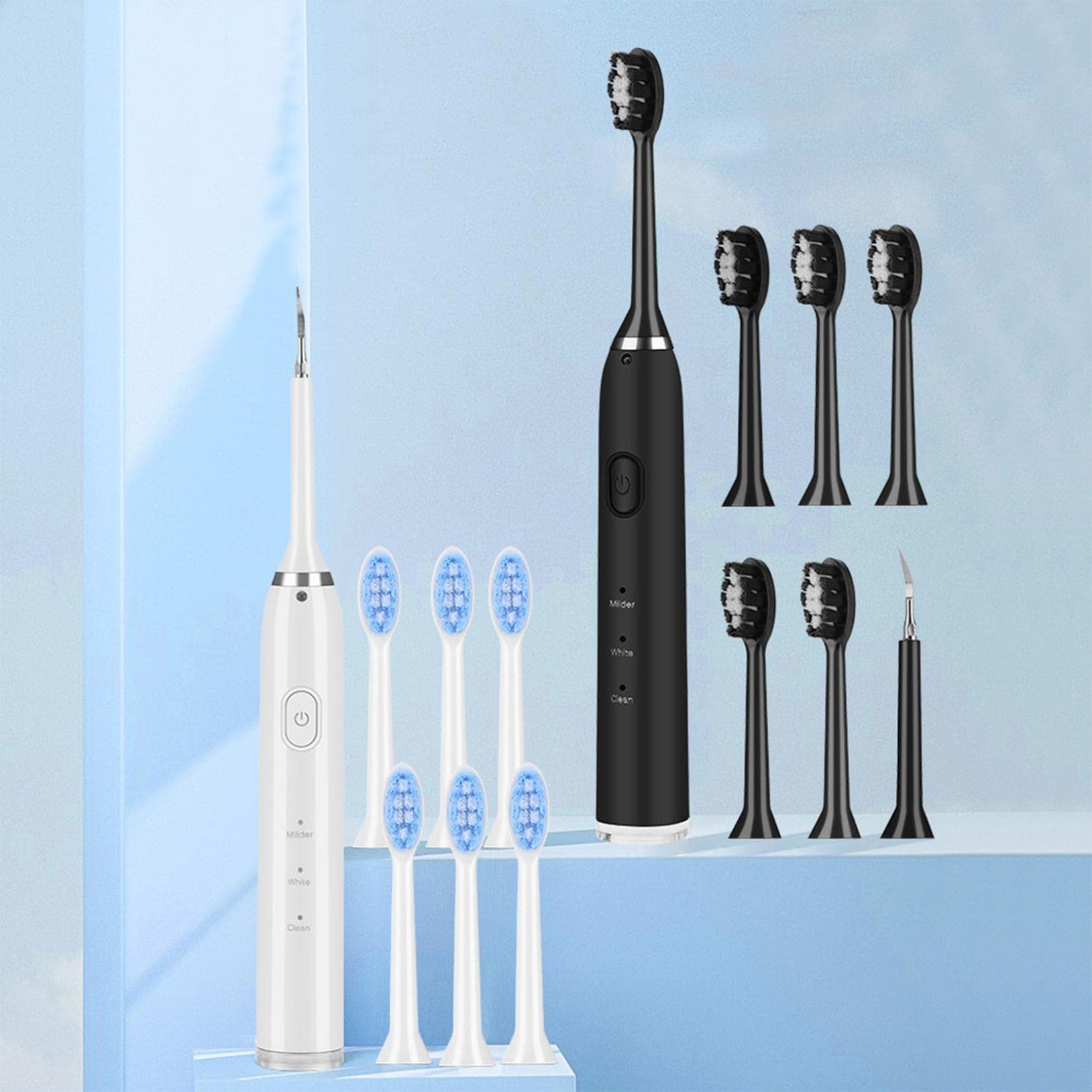 Sonic Electric Toothbrush with 6 Brush Heads & Travel Case - 3 Modes (Whitening/Sensitive/Massage) for Adults & Kids, IPX7 Waterproof, Deep Cleaning for Fresh Breath - Perfect for Home, Travel & Daily Oral Care