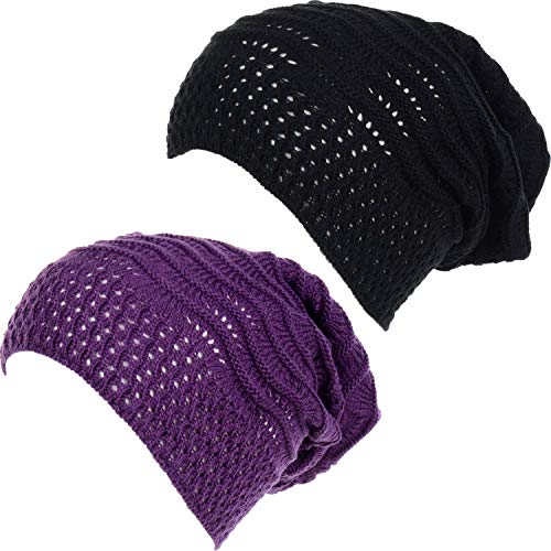 2 Pack-wavy Line Eggplant Purple & Bk