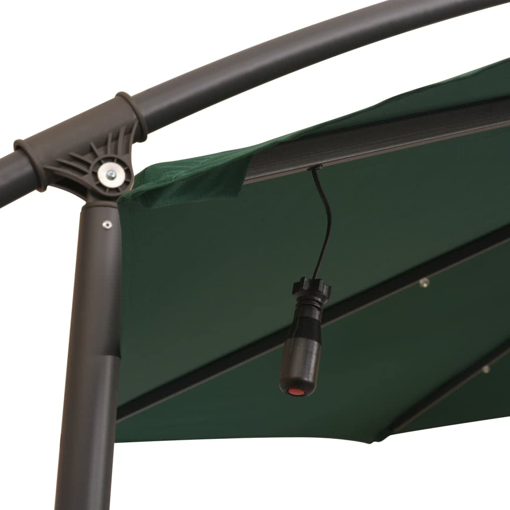 LED Hanging Patio Umbrella with Metal Pole - 118.1