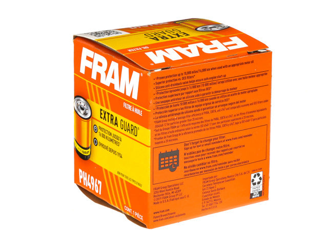 Fram PH4967 Extra Guard Oil Filter with 3/4-16 Thread - Premium Engine Protection for Cars, Trucks & SUVs | Ideal for Routine Maintenance & Oil Changes