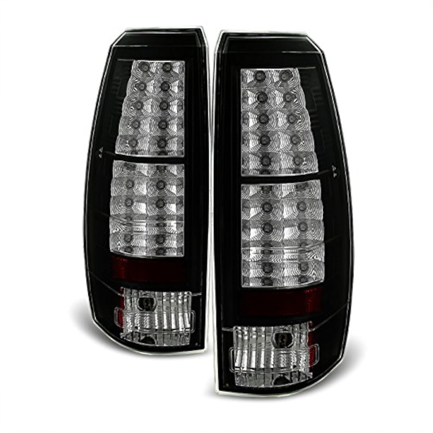 AKKON Black LED Tail Lights Brake Lamps for 2007-2013 Chevy Avalanche GMT800 Pickup Truck - Replacement Taillamps with Bright LED Lights for Enhanced Night Visibility & Safety