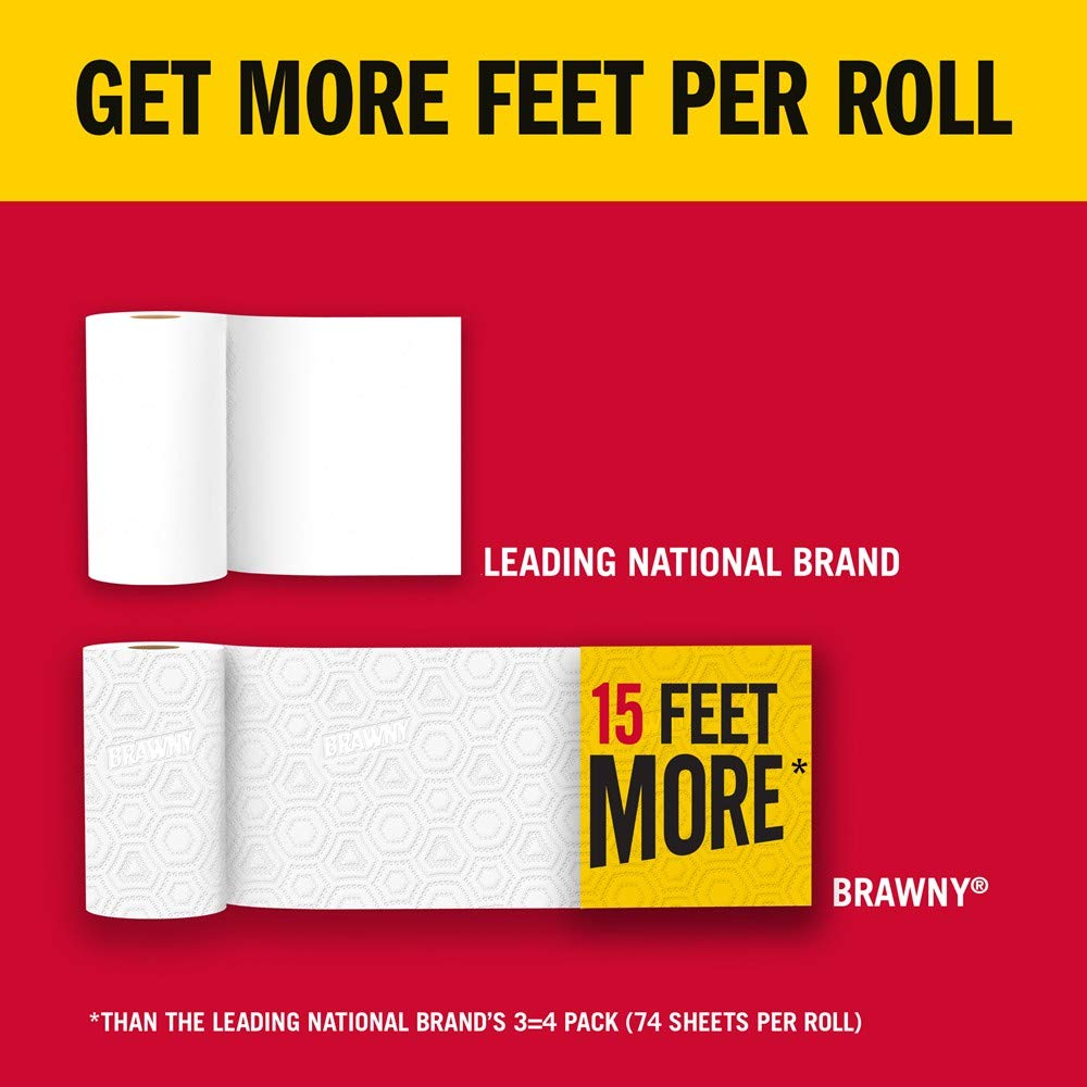 Brawny Paper Towels - 2 XL Rolls (2=4 Regular Rolls) | Pick-a-Size | Ultra Absorbent & Strong | Perfect for Kitchen Cleaning, Spills & Household Use