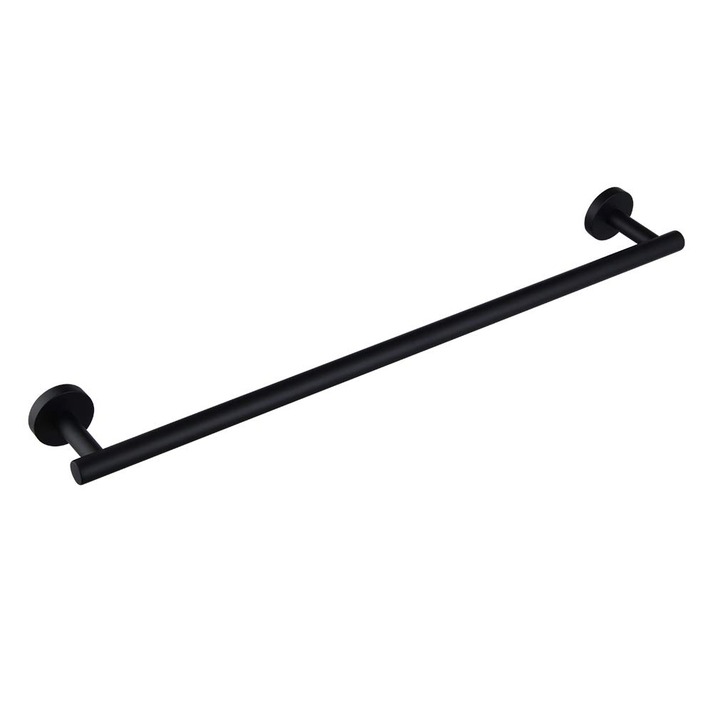 24-Inch Stainless Steel Towel Holder - Modern Matte Black Wall Mounted Bathroom Towel Bar for Showers & Spa | BEIGEEWY Bath Accessories