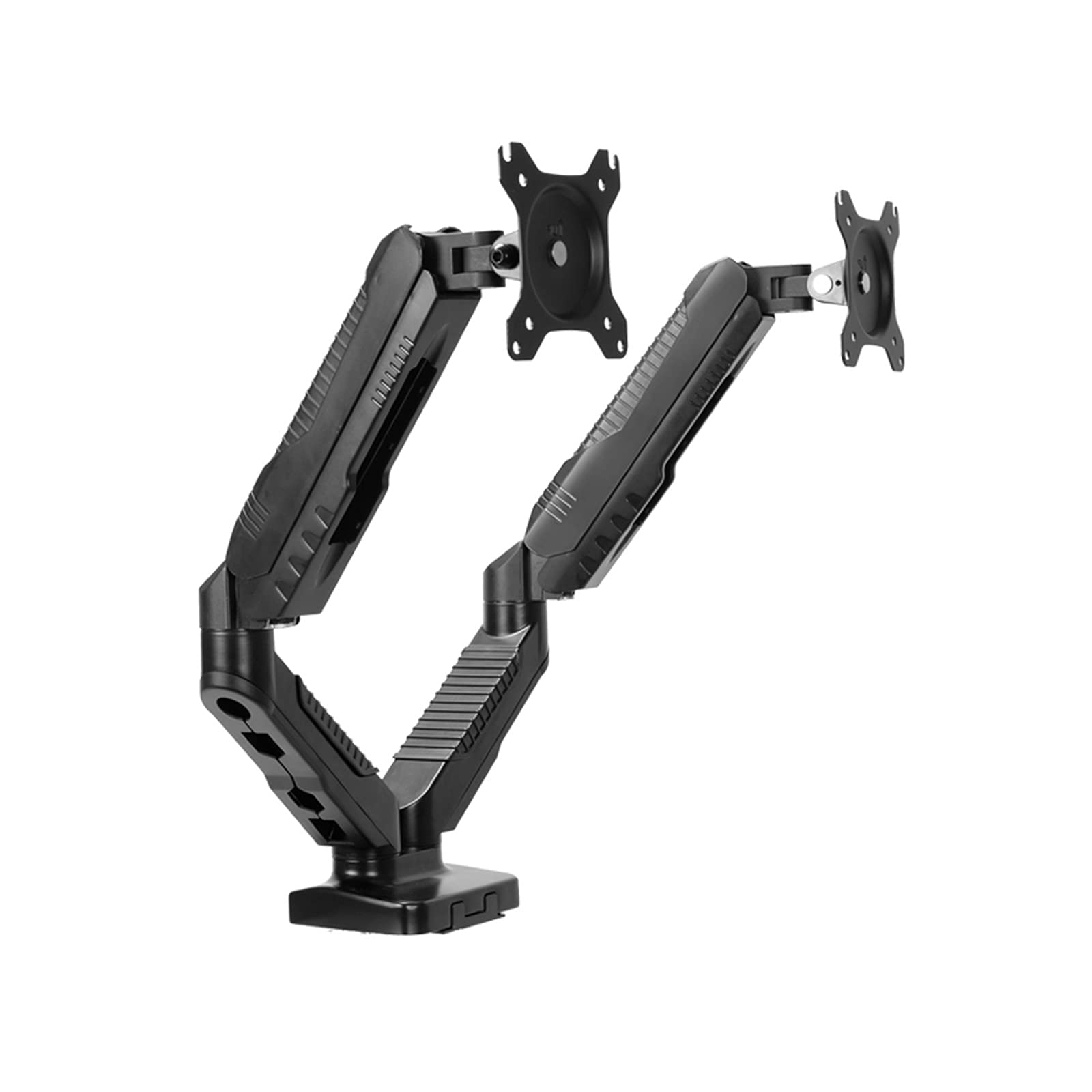 FEIYIYANG Dual Monitor Stand - Adjustable 2-in-1 Desk Mount for Laptop & Monitor (15-27 inch Screens, 14.3 lbs Capacity) - Ergonomic Computer Arm for Home Office, Gaming Setup & Workspace (Black, Style A)