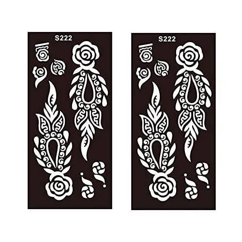 Premium Henna Tattoo Stencil Kit for Hands, Body, Fingers & Face - Temporary Mehndi Art Designs for Kids, Women & Girls (Design NIV-171) - Perfect for Parties, Weddings & Festive Celebrations