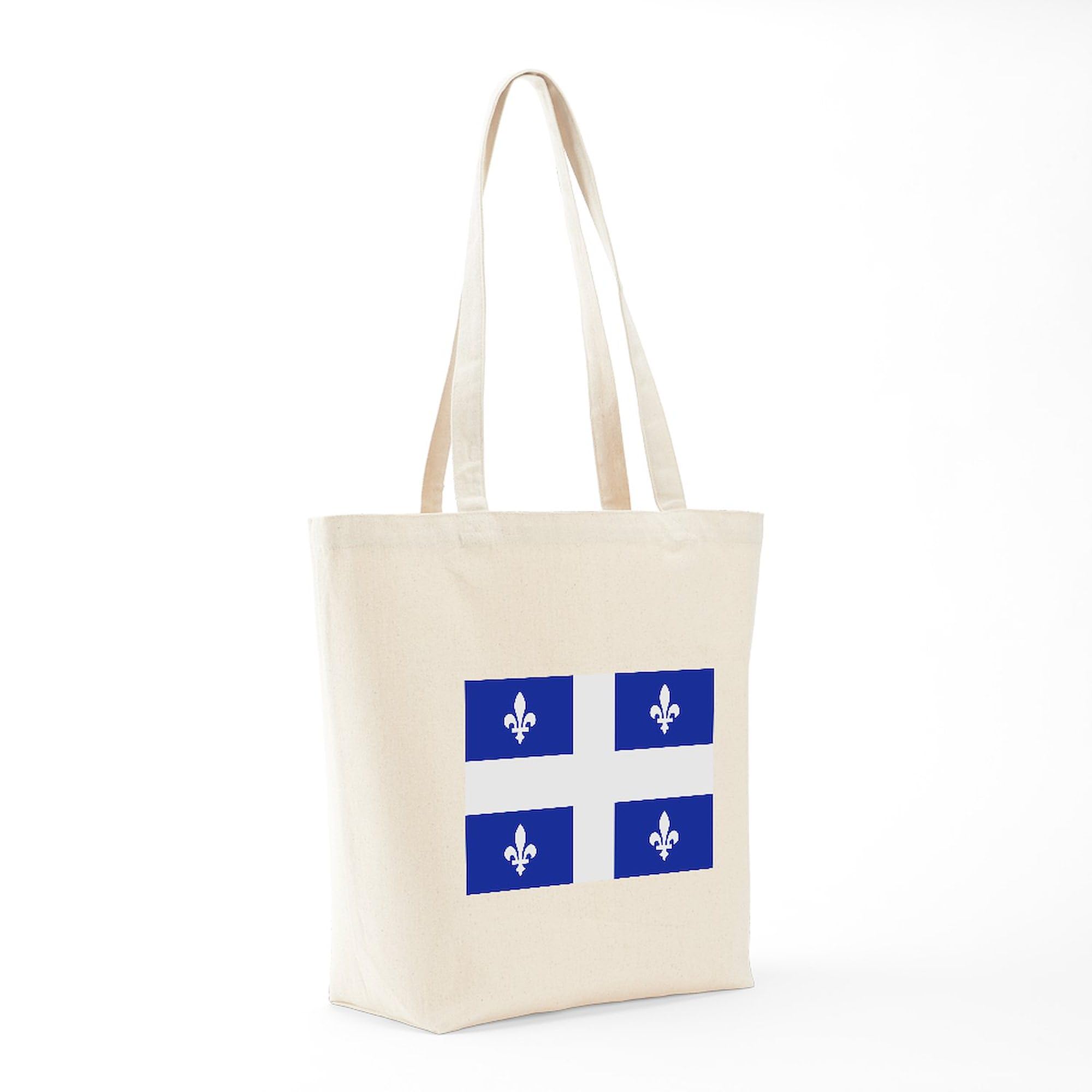 Quebec Canada Flag Tote Bag - Natural Canvas Reusable Shopping Bag for Groceries, Beach & Travel | Eco-Friendly Cotton Carryall