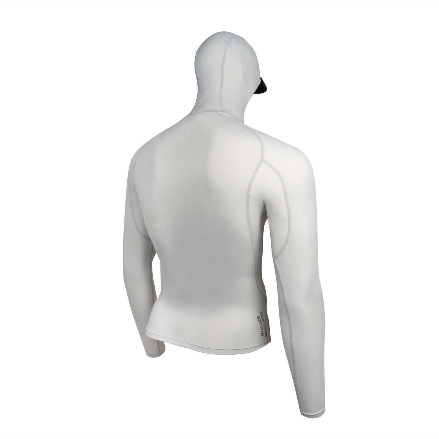 Florence Marine X Long Sleeve Hooded Rashguard UPF 50+ Sun Protection - Silver Surfing Rash Guard for Men & Women - Perfect for Swimming, Surfing, and Water Sports