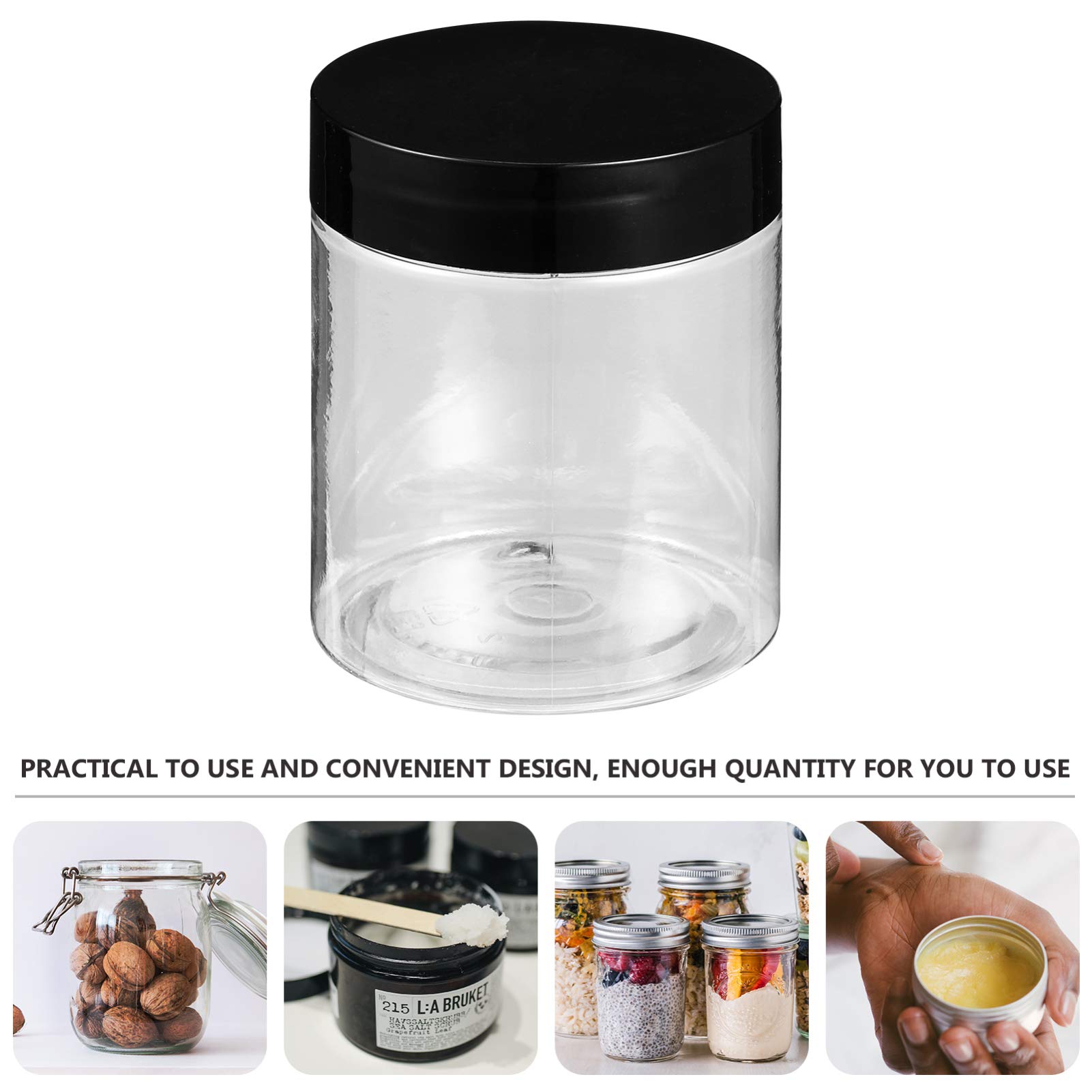 HEALLILY 12-Piece Plastic Cream Jars with Lids - 1oz Cosmetic Containers for Lotion, Face Mask, Makeup & Skincare Storage - Perfect for DIY Beauty Products, Salons, and Home Organization