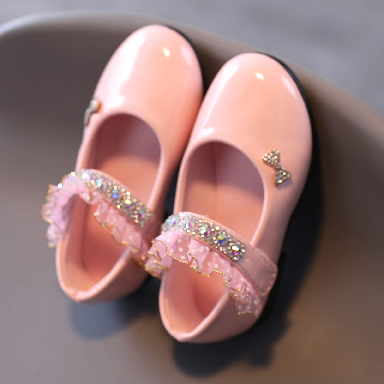 Lkymera Baby Sneakers for Girls - Crystal Princess Toddler Shoes (Pink, 15-18 Months) | Comfortable & Stylish First Walkers for Casual Wear, Birthday Gifts & Special Occasions