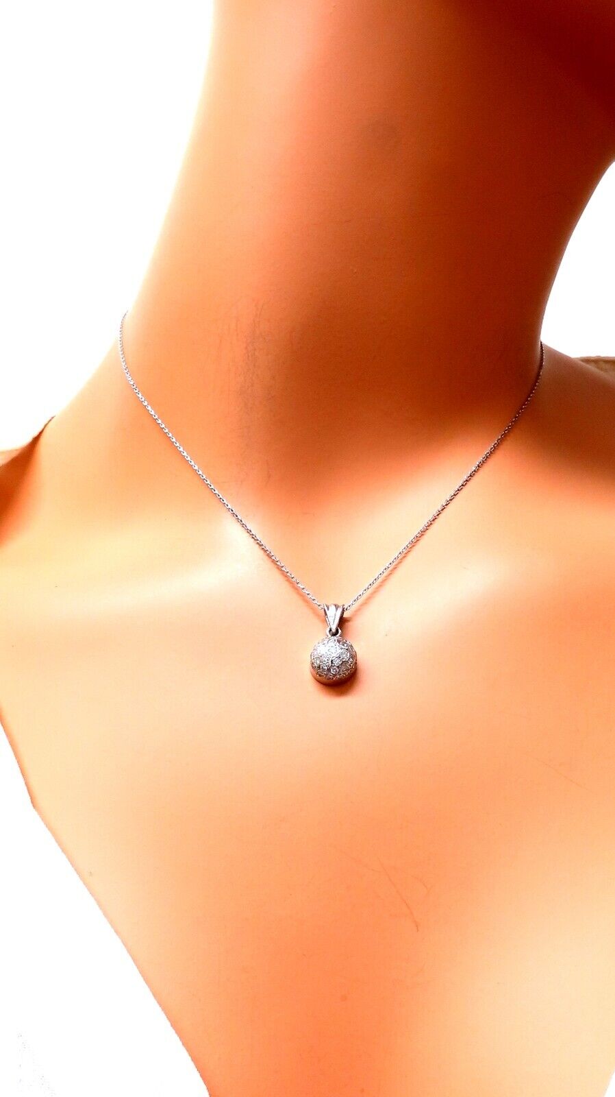 0.75ct Natural Round Diamond Dome Pendant Necklace in 14K Gold - Perfect for Weddings, Anniversaries & Special Occasions