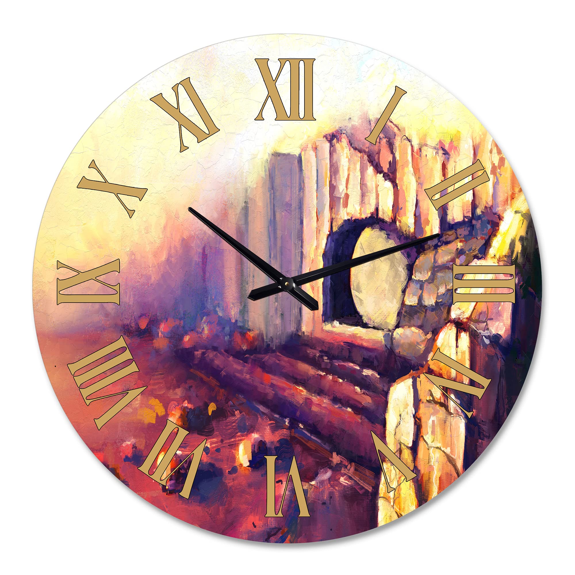 Resurrection Jesus Christ Large Wall Clock - Traditional Design for Home & Living Room Decor - Perfect for Church, Office, and Spiritual Spaces
