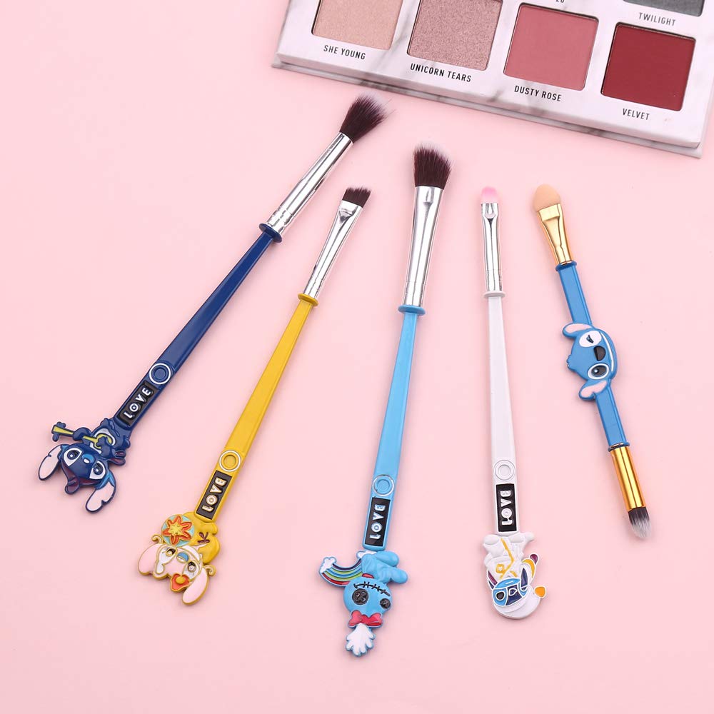 Interstellar Baby Makeup Brushes Set - 5Pcs Professional Synthetic Cosmetic Brushes for Foundation, Eyeshadow, Blending | Creative Stitch Design | Perfect Gift for Teens & Women | Great for Everyday Makeup & Special Occasions