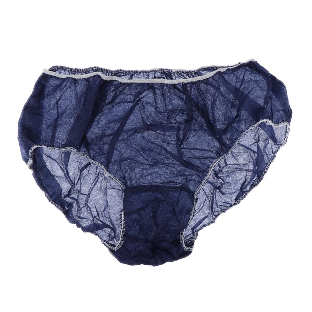50 Pack Premium Disposable Underwear for Women & Men - Breathable Travel Underwear Briefs - Postpartum, Spa, Waxing, Tanning - Plus Size Comfort - Navy, White & Blue - Ideal for Hospital, Travel & Hygiene Protection
