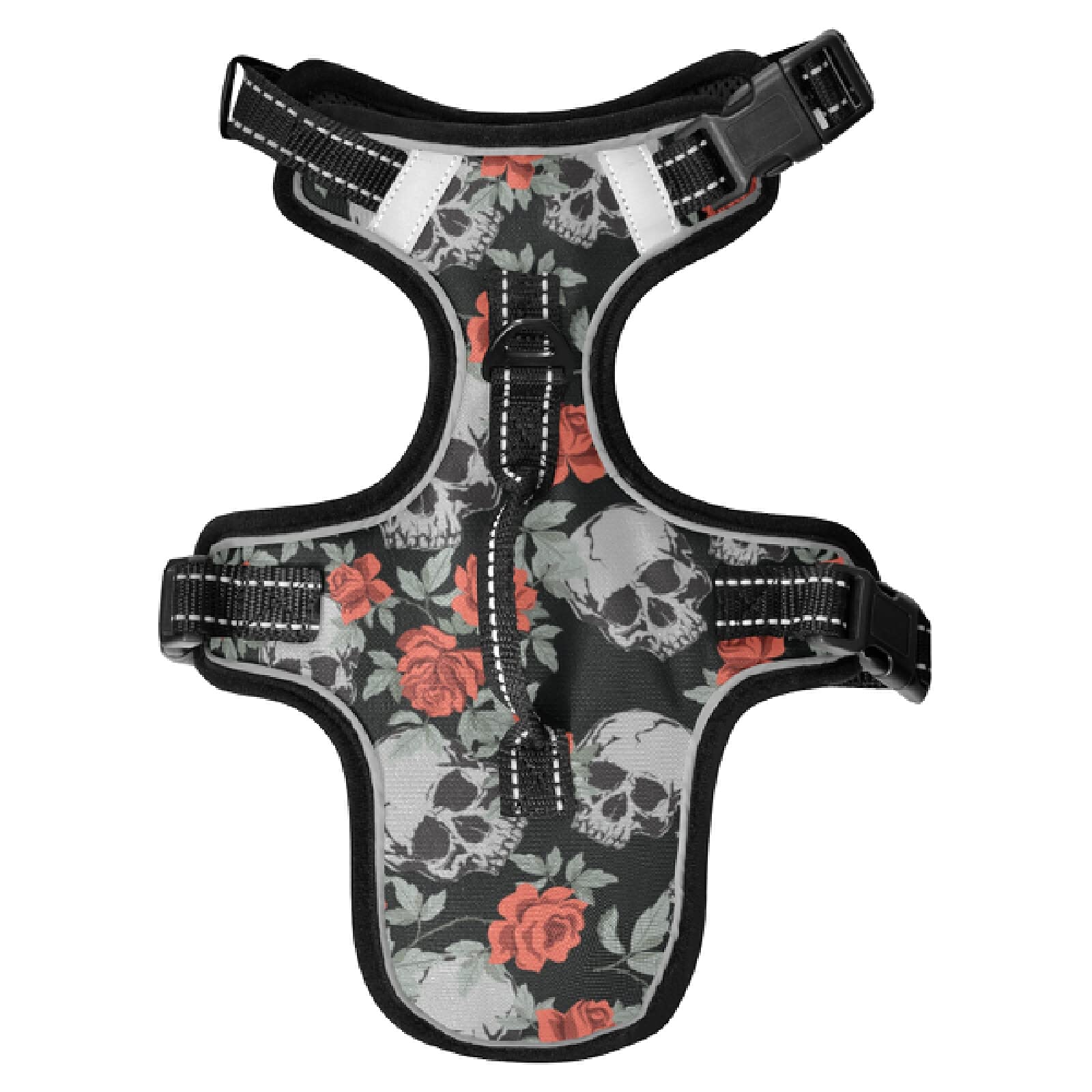 Xigua Skull Dog Harness - No Pull Reflective Pet Vest for Small & Medium Dogs with Nylon Handle - Breathable & Durable for Walking, Running & Outdoor Adventures