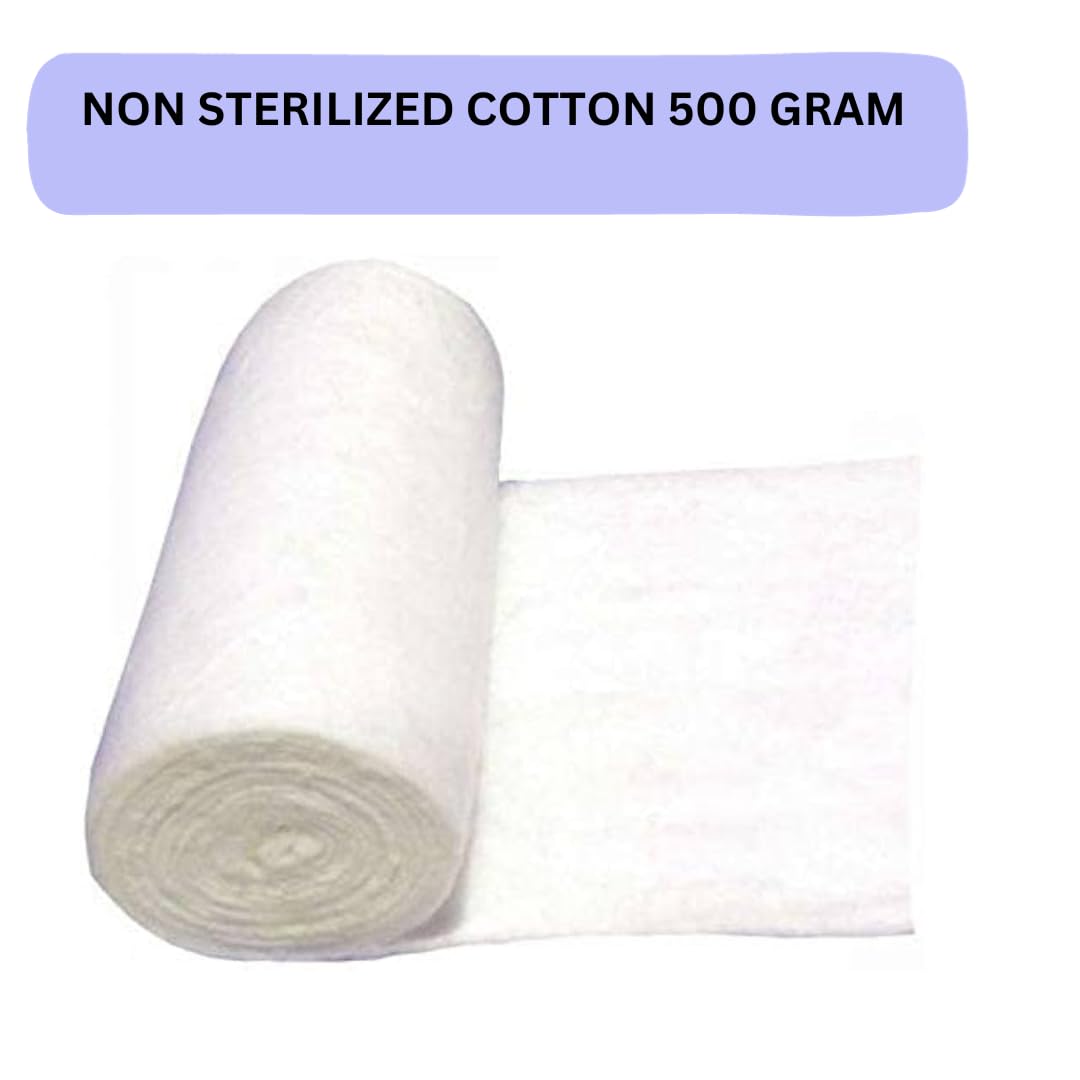 Absorbent Cotton Roll & Non-Sterilized Cotton Rolls for Makeup Removal, Facial Toner Application & Ultra Soft Cleansing - 500 Count Medical-Grade Cotton Pads for Skincare, First Aid & Wound Care