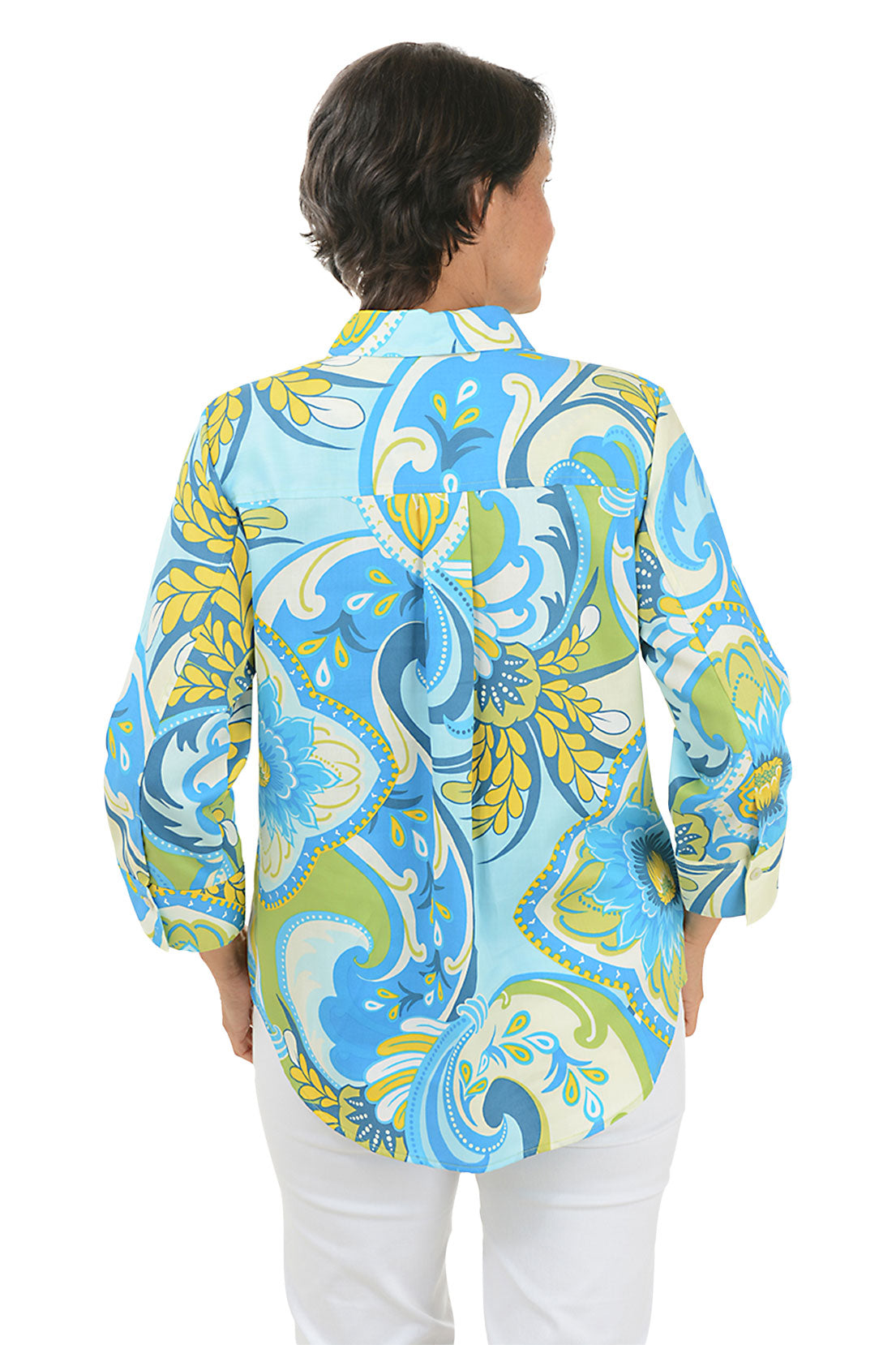 Blue Poppy Margie Shirt - Stylish Floral Print Women's Blouse for Casual Wear & Office Outfits | Perfect for Spring & Summer Fashion
