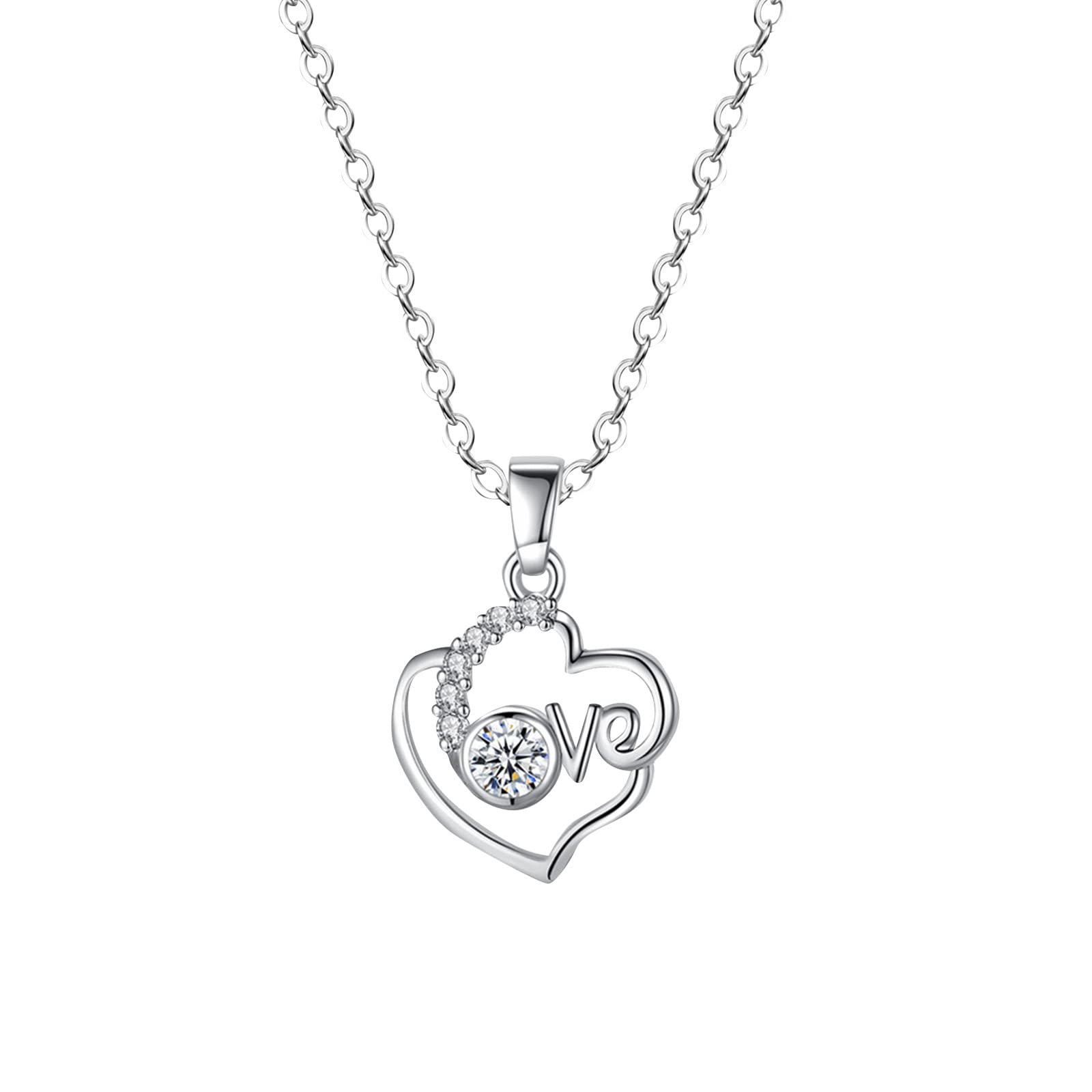 Love Necklace for Women - Elegant Wild Letter Pendant with Micro-Inlaid Design, Trendy Layering Jewelry Set | Perfect for Valentine's Day Gifts, Anniversary Presents & Everyday Fashion Accessories