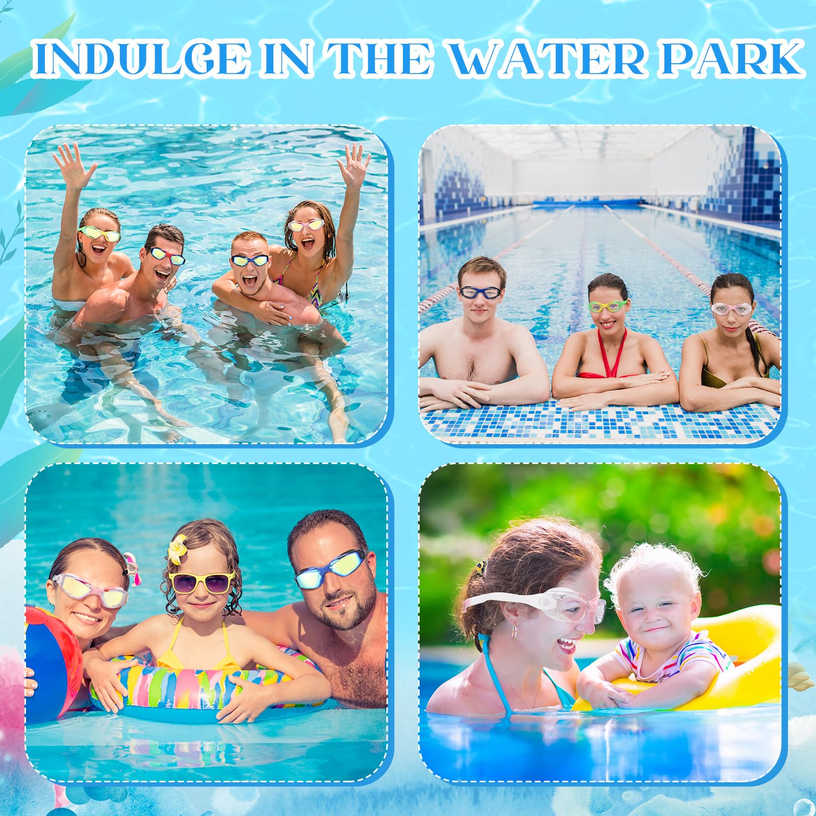Anti Fog Swim Goggles 10 Pack - No Leaking Waterproof Swimming Goggles for Men, Women & Kids - Comfortable Silicone Swim Glasses for Pool, Beach & Competitive Swimming