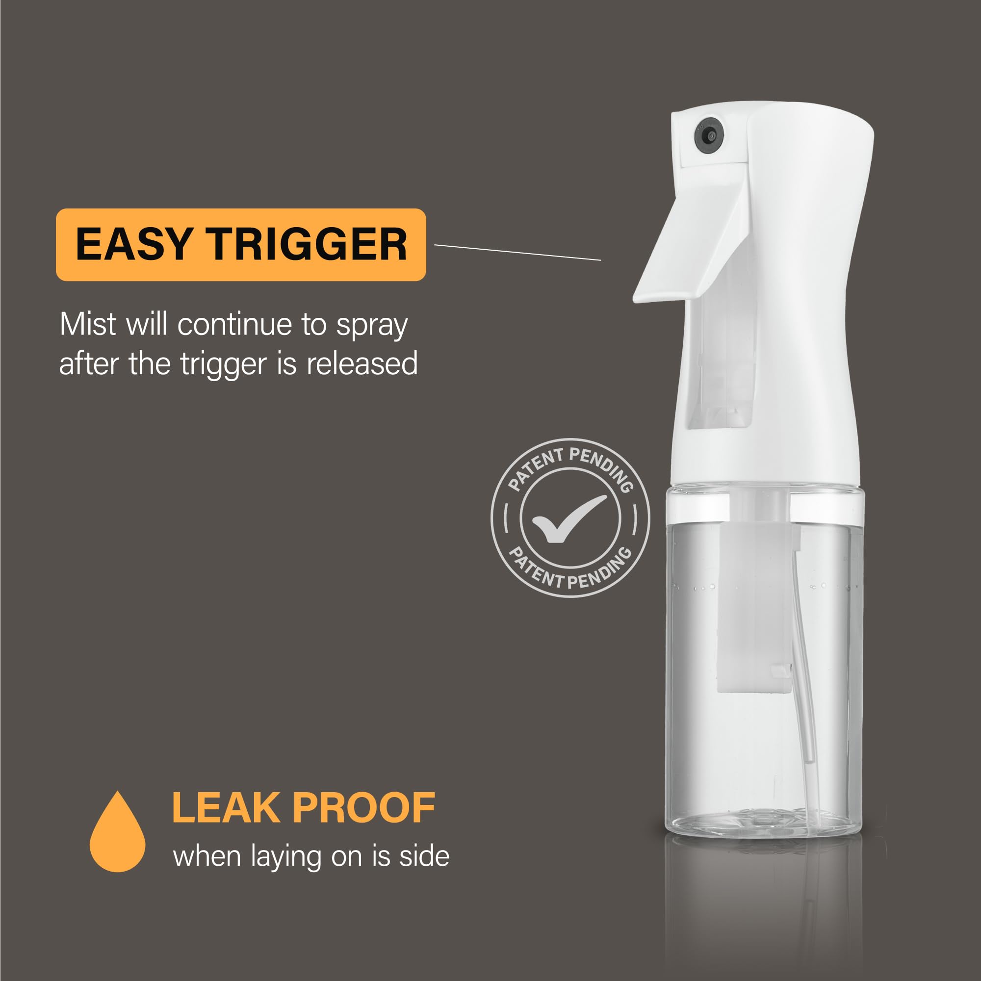 2 Pack Continuous Spray Bottles - Ultra Fine Mist Sprayer for Hair, Plants & Cleaning | 6.8oz/200ml Water Spray Bottle for Hairstyling, Salon, Gardening & Home Use | Reusable Mister Bottles for Styling, Moisturizing & Disinfecting