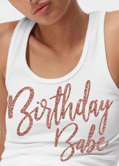 Birthday Babe Tank Top (White)