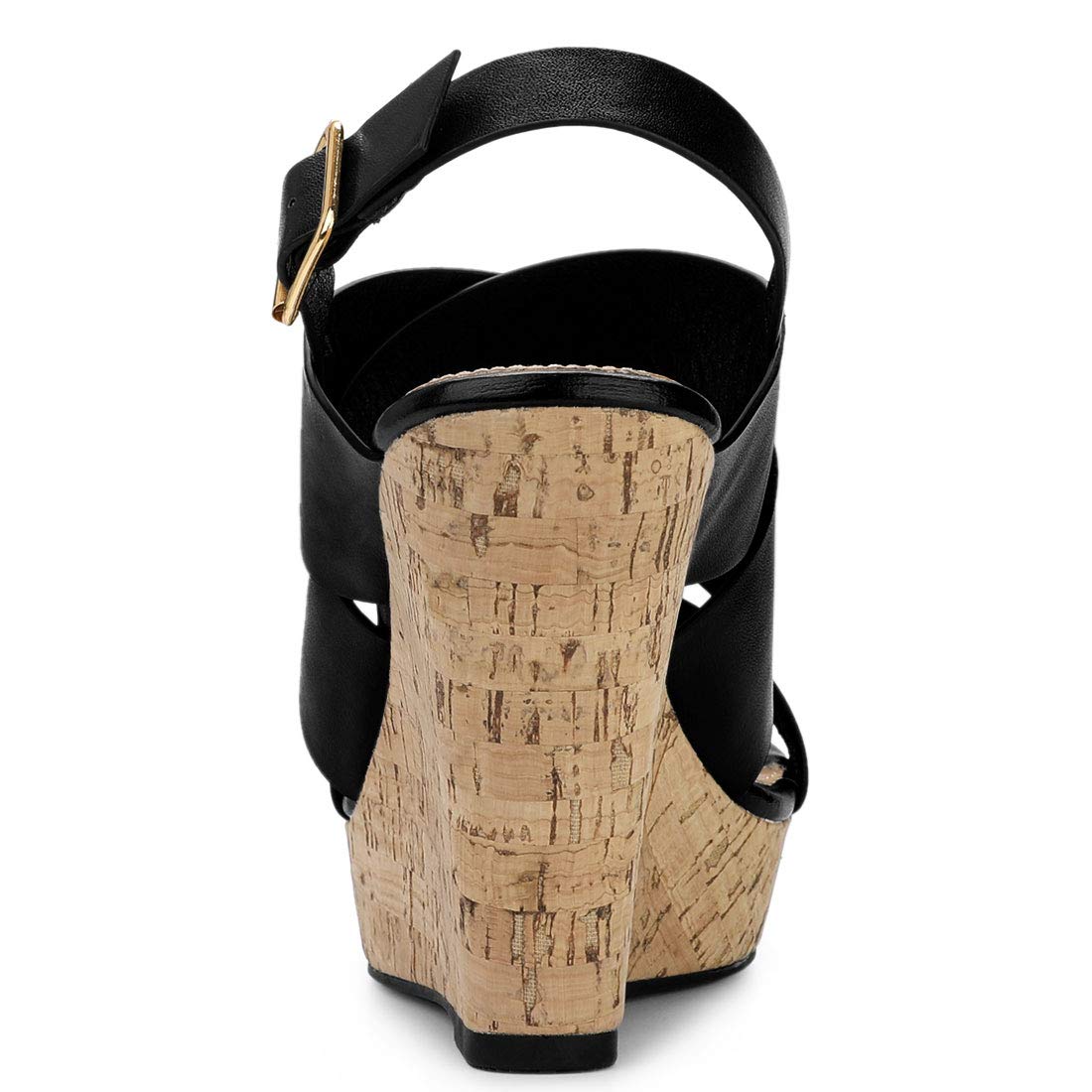 Allegra K Women's Wood Wedge Sandals with Platform - Comfortable Summer Casual Shoes for Beach, Vacation & Outdoor Walking