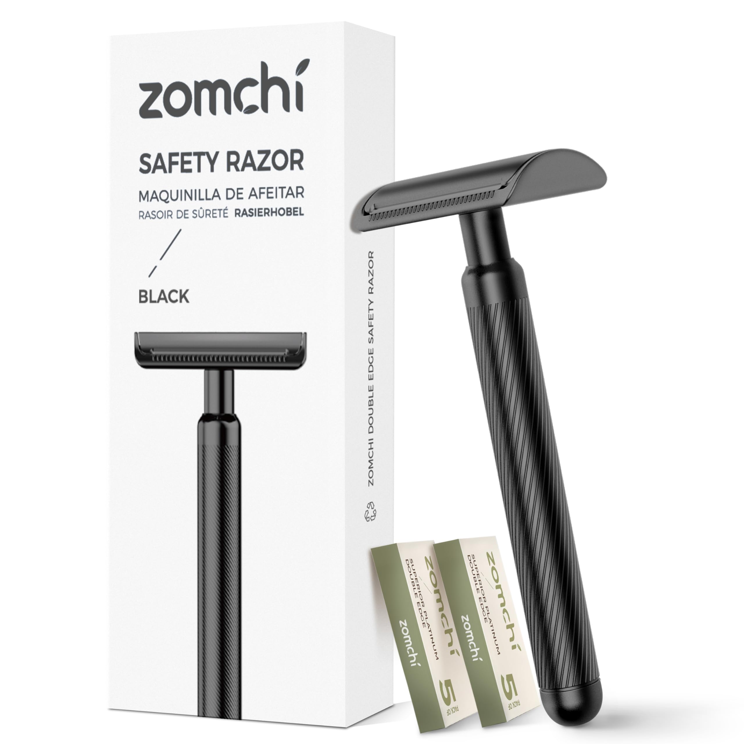 Premium Double Edge Safety Razor with 100 Stainless Steel Blades - Classic Shaving Kit for Men with Blade Bank - Perfect for Wet Shaving, Travel & Grooming Gifts