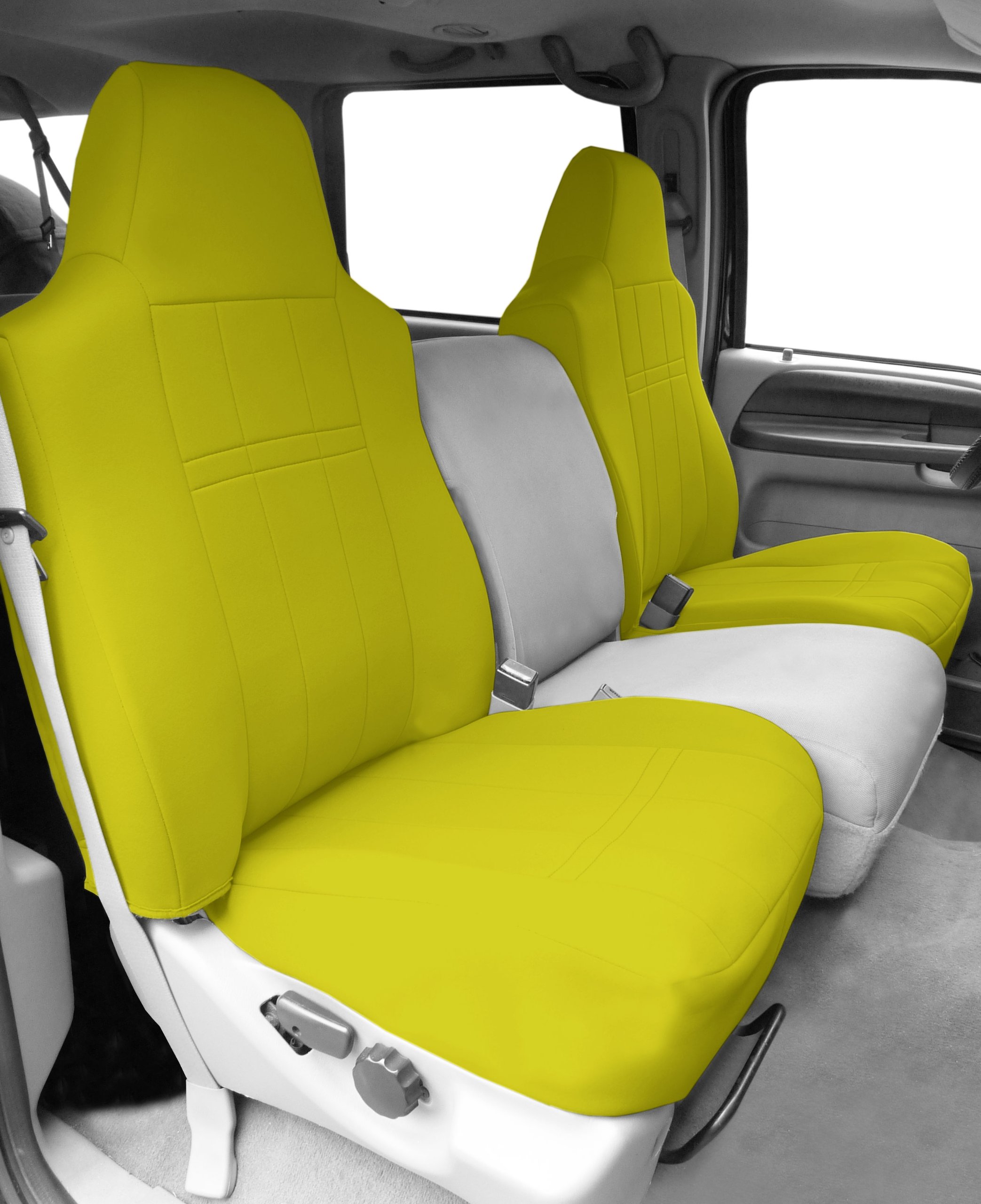 Premium NeoSupreme Seat Covers for 1980-1995 Jeep CJ7 & Wrangler - Highback Bucket Seats with Yellow Insert & Trim | Durable Protection for Off-Road Adventures & Daily Commuting