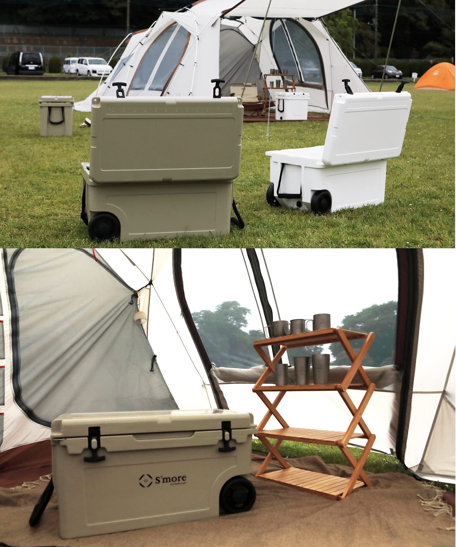 Becool 55QT Rolling Cooler Box - 16.5 Gallon (52L) Heavy-Duty Hard Cooler with Wheels for Camping, Fishing & Outdoor Adventures | Superior Ice Retention | Portable Cooler for Picnics, Tailgating & Beach Trips