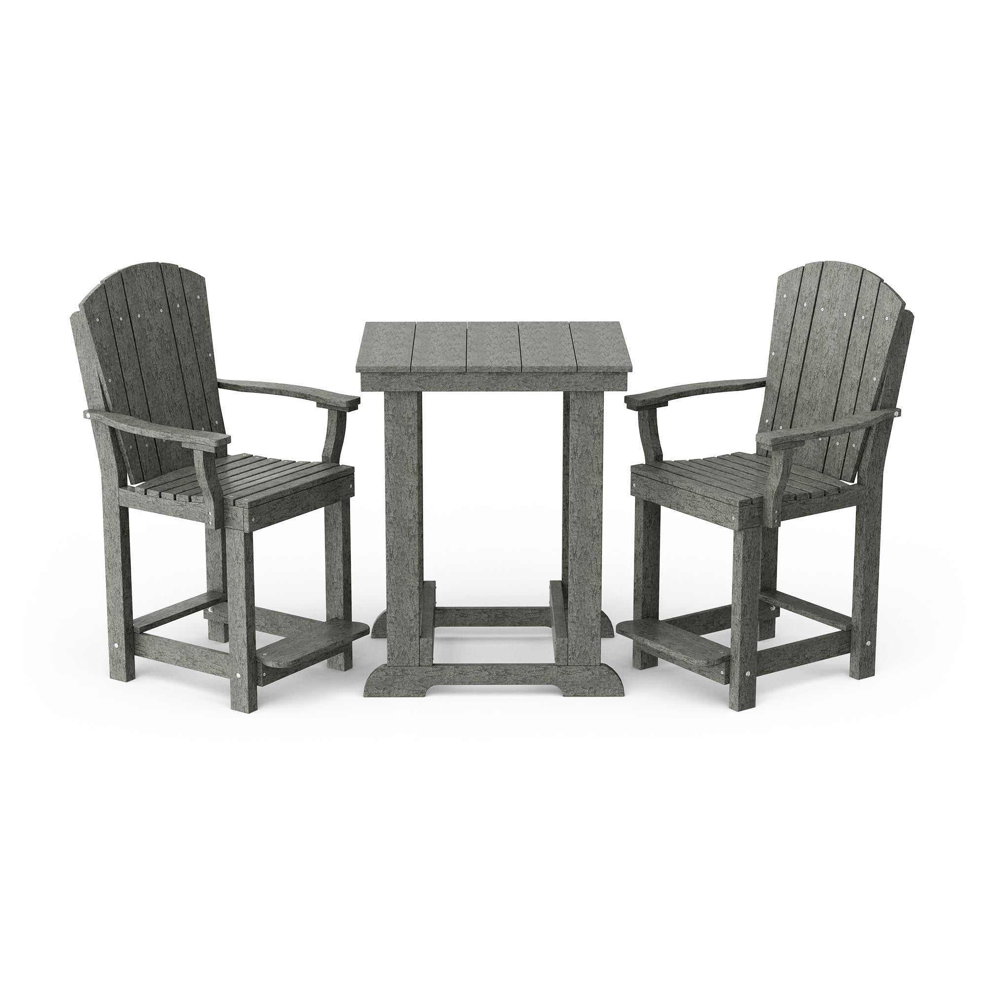 Heritage 3-Piece Patio Counter Height Bar Set - Outdoor Bistro Table & Stools for Backyard, Deck, Garden, Poolside Dining & Entertaining