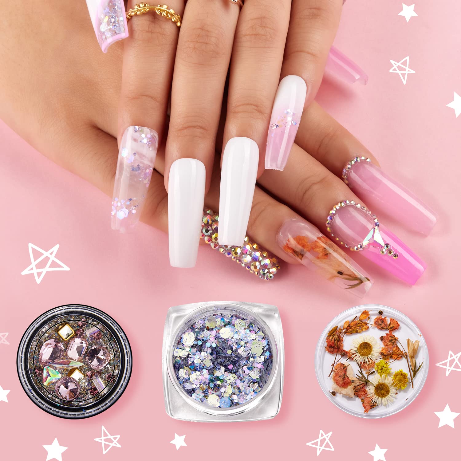 Makartt Poly Nail Gel Kit - Clear Pink Nail Extension Gel Set for Fall Winter with JD700 Electric Nail File Machine | DIY Salon-Quality Manicure at Home