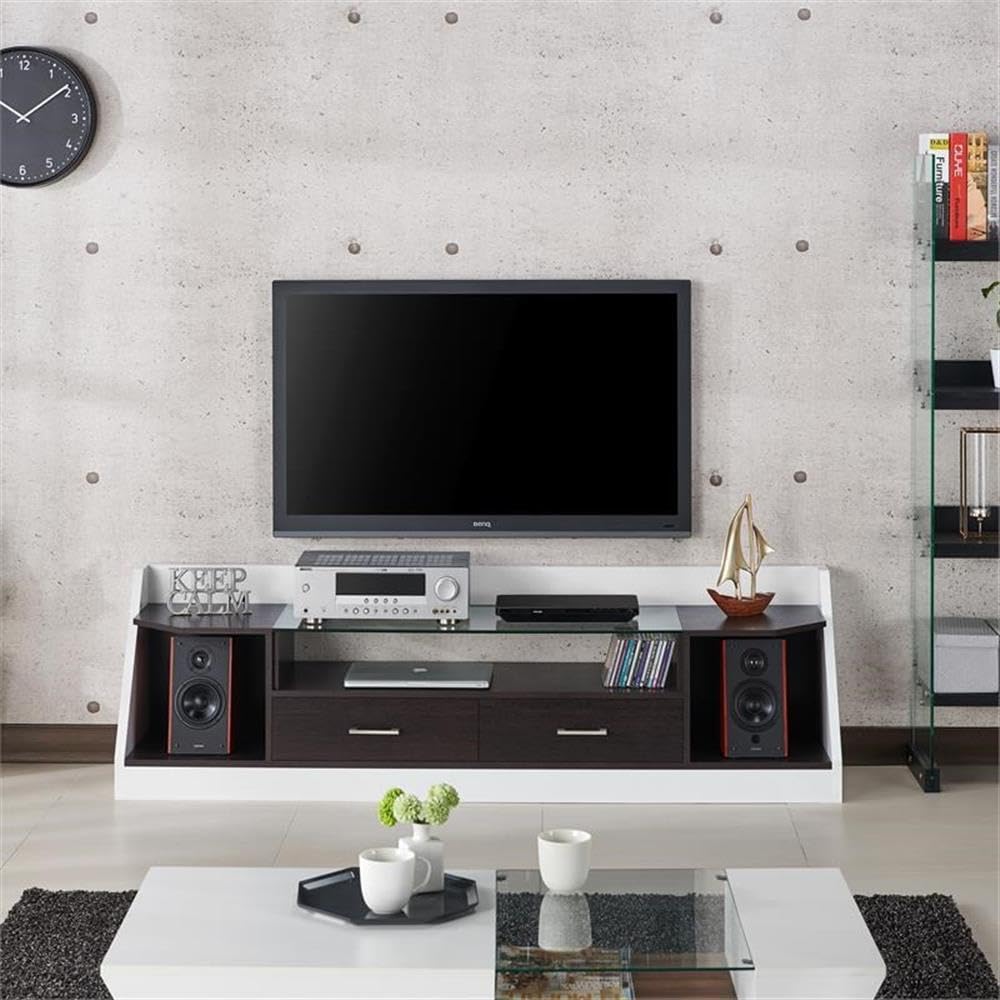 Furniture of America Ardmore Modern 70-Inch TV Stand - Espresso Brown Solid Wood Entertainment Center for Living Room, Bedroom & Home Theater