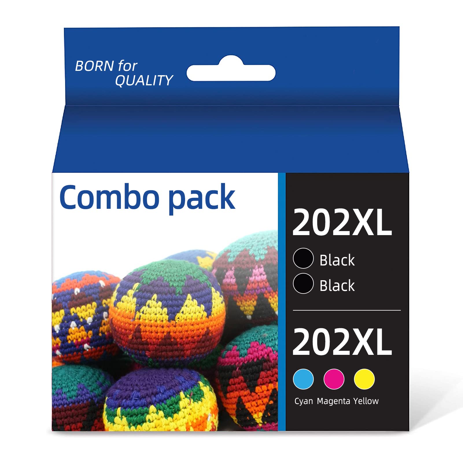 Compatible Epson 202XL Ink Cartridge Replacement (2 Black, 1 Cyan, 1 Magenta, 1 Yellow) - Works with Expression Home XP-5100 & Workforce WF-2860 Printers | High-Quality Remanufactured Ink for Home & Office Printing Needs