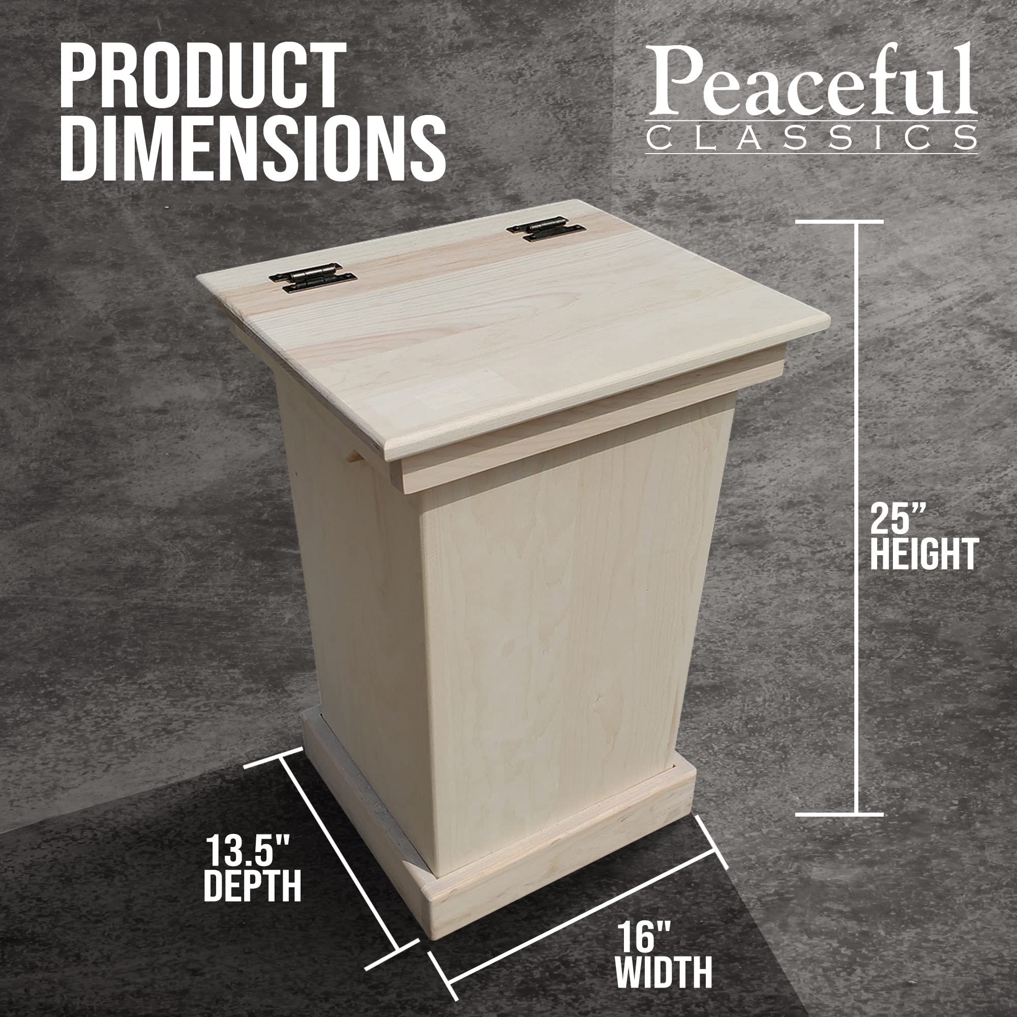 Amish Handmade Wooden Hidden Trash Can Cabinet - Unfinished Kitchen Waste Bin Storage with Stylish Design | Perfect for Farmhouse, Rustic & Modern Kitchens, Pantries & Bathroom Organization