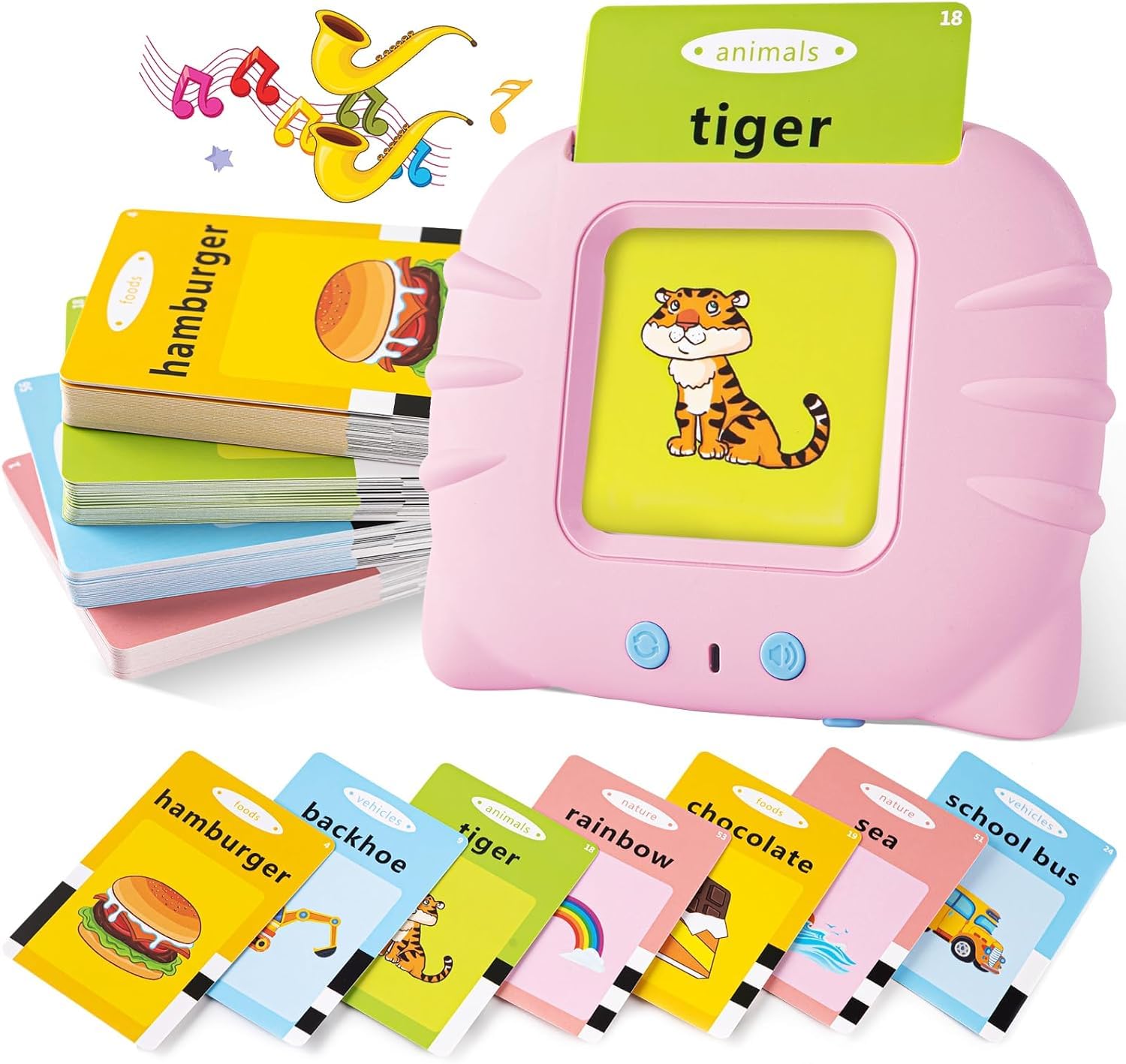 Talking Flash Cards for Toddlers 3-6 Years - 224 Sight Words Learning Toys for Speech Therapy & Autism - Perfect Birthday Gift for Boys & Girls - Ideal for Home & Classroom Learning