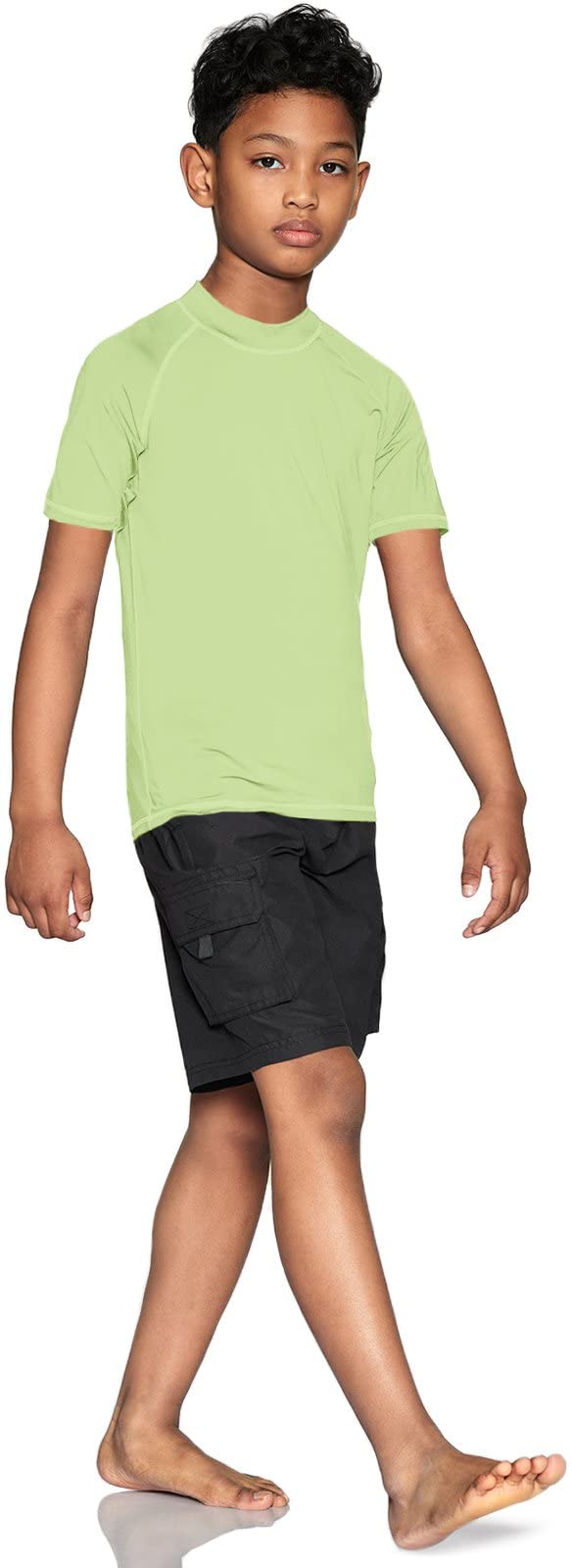 TSLA UPF 50+ Kids Rash Guard Short Sleeve UV Protection Swim Shirt - Boys & Girls Sun Protective Swimwear for Beach, Pool, Surfing & Water Sports