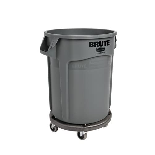 32 Gallon Round Brute Trash Can Set - Heavy Duty Commercial Garbage Bin with Lid for Kitchen, Office, Restaurant & Outdoor Use
