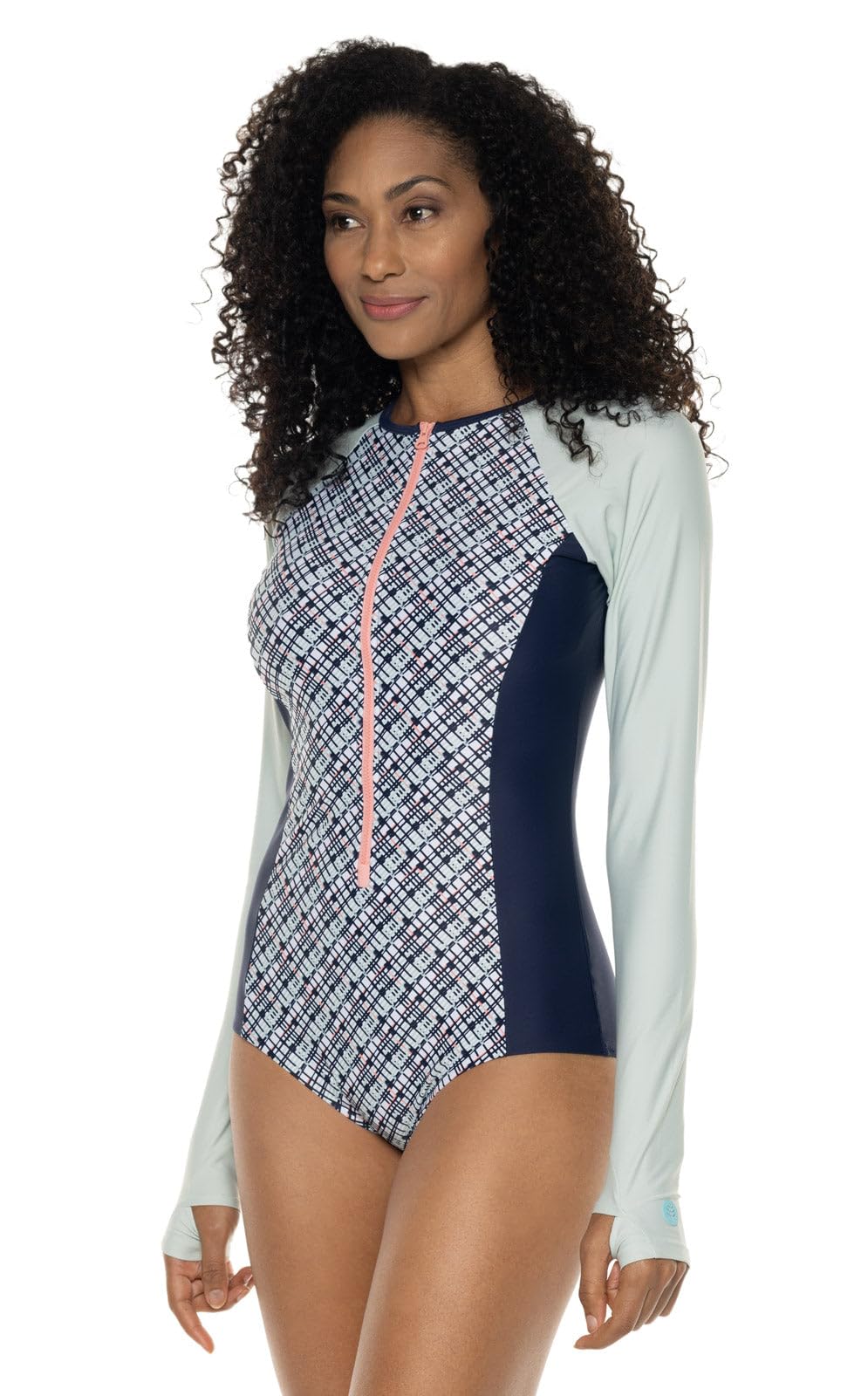 Coolibar UPF 50+ Women's Long Sleeve Sun Protective Swimsuit - Lightweight Quick-Dry Swimwear for Beach, Pool & Water Sports