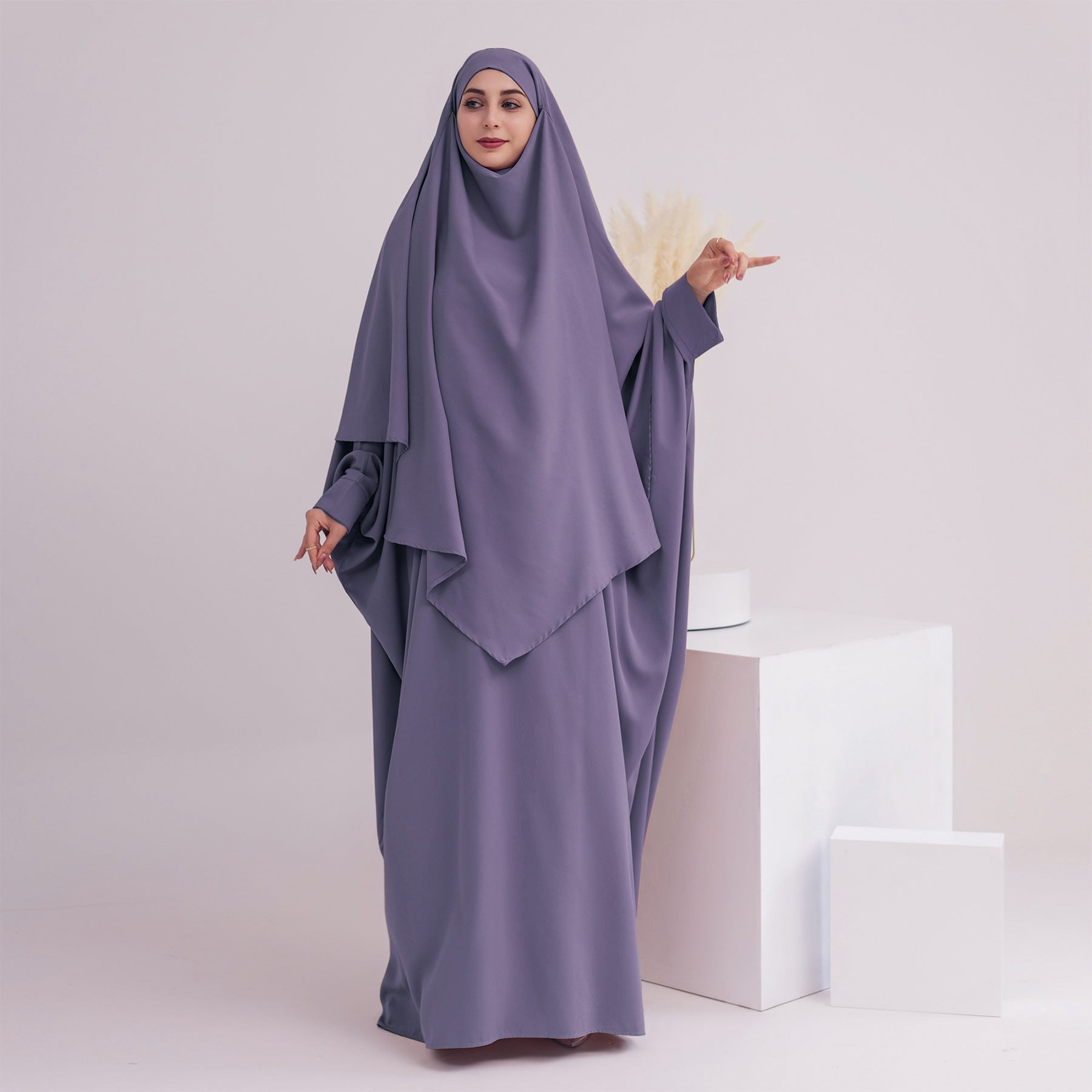 Amira Abaya Set for Women - Elegant Muslim Prayer Dress with Scarf - Perfect for Prayer, Mosque, and Special Occasions