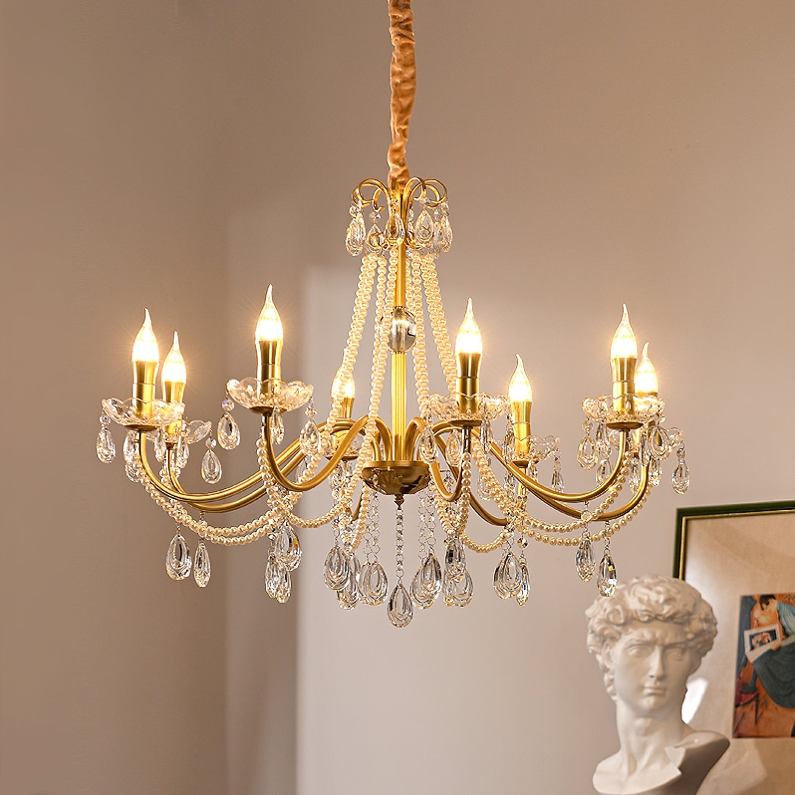 Elegant Allegri Crystal Chandelier - Modern Luxury Ceiling Light Fixture for Dining Room, Living Room & Bedroom Decor