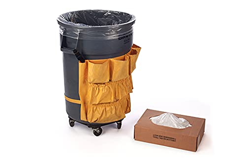 **38 x 60 Inch 17 Micron High-Density Clear Trash Bags (200 Count) - Heavy Duty & Leak Proof for Home, Office & Commercial Use - Laddawn 5837**