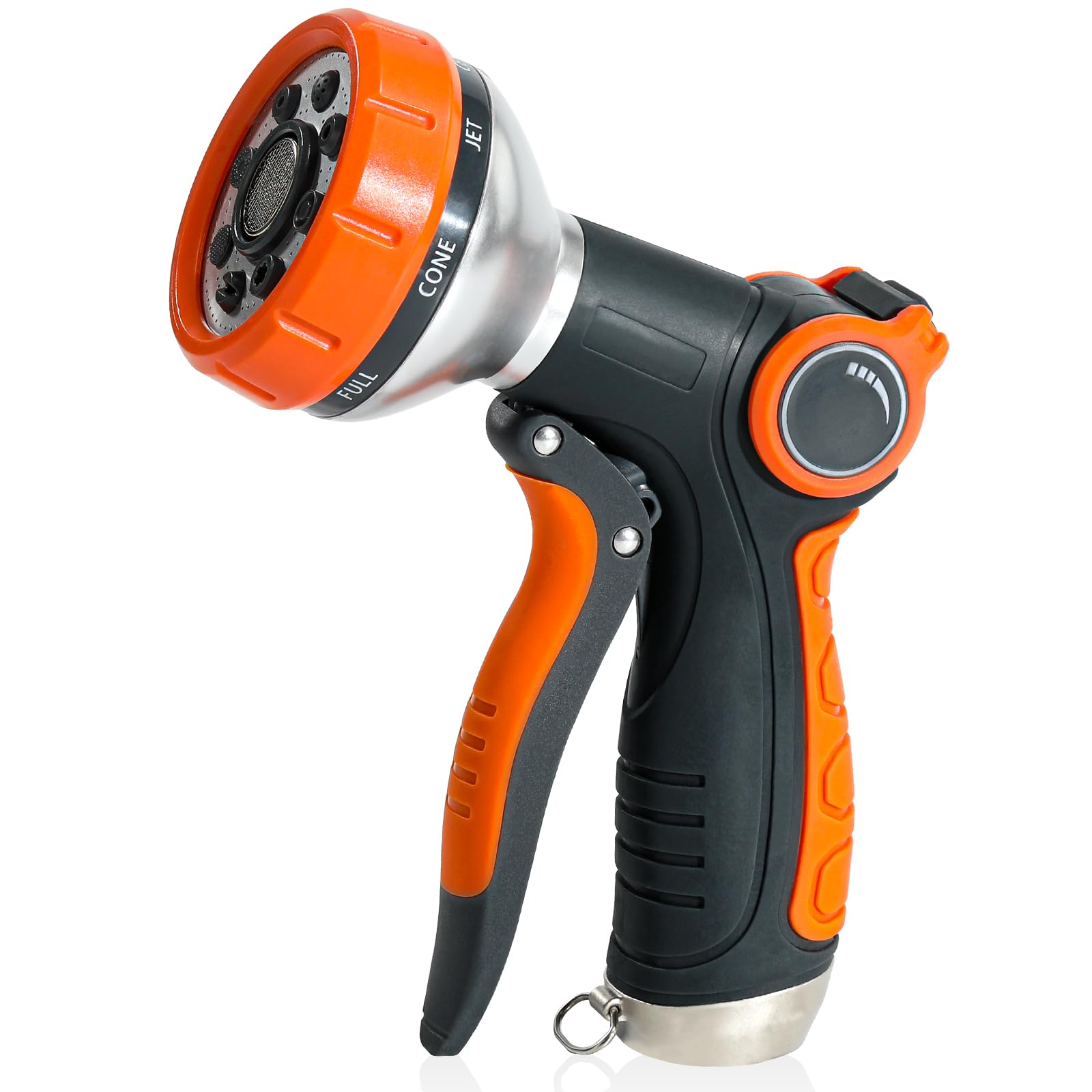 Heavy Duty Water Hose Nozzle with 8 Spray Patterns - Adjustable Thumb Control, Ergonomic Trigger & Quick-Release Buckle - Perfect for Garden Watering, Car Washing, Pet Bathing & Outdoor Cleaning