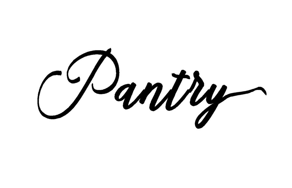 BERRYZILLA Pantry Decal 11x3 Inch - Kitchen Door Vinyl Sticker with Elegant Script Handwriting - Wall Art Decor for Home & Office - Perfect for Pantry Organization, Coffee Bar, and Farmhouse Style Kitchens