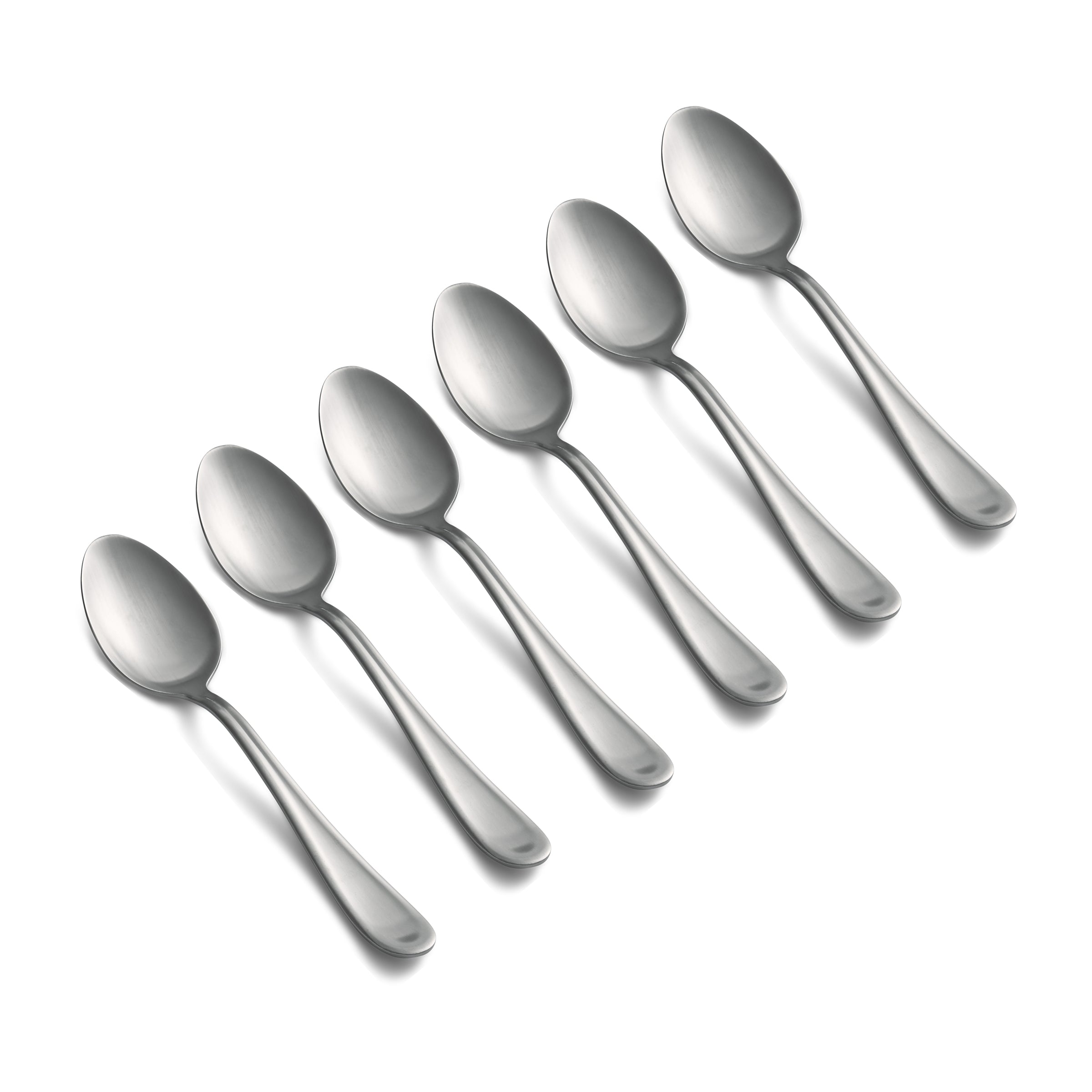 Premium Malibu Satin Finish Stainless Steel Dinner Spoons - Set of 6 Elegant Flatware Pieces for Fine Dining, Wedding Gifts & Formal Dinner Parties