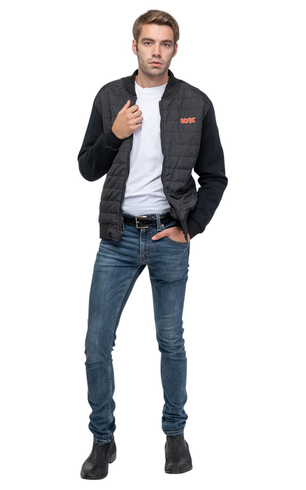 AC/DC Men's Logo Jacket - Black Rock Band Merchandise for Concerts & Casual Wear